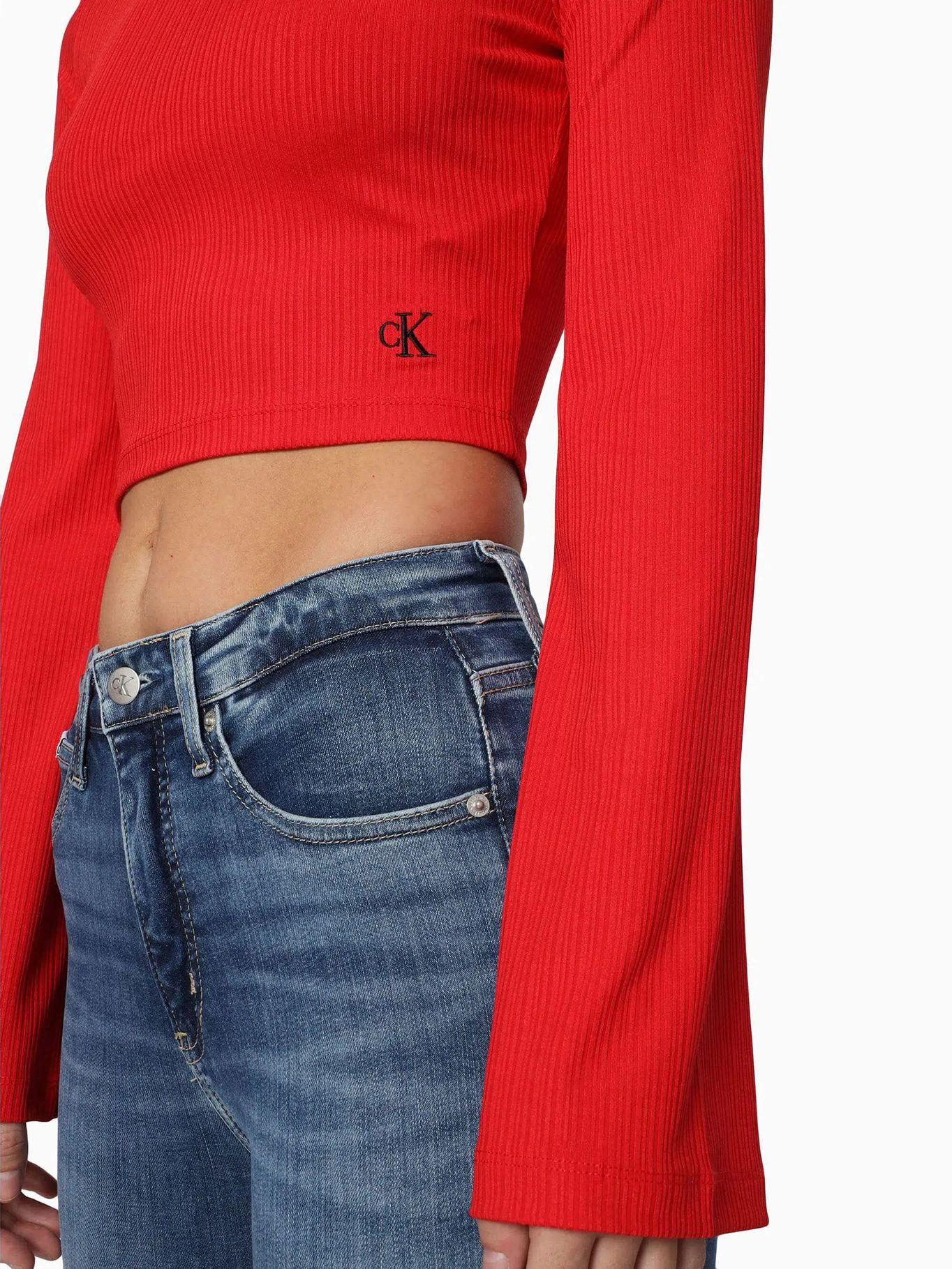 Camisate corta con manga largas acampanadas Rojo Calvin Klein-3