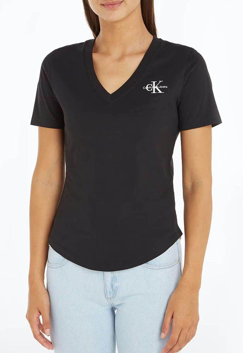 Polera Monogram V-Neck Negro Calvin Klein-0
