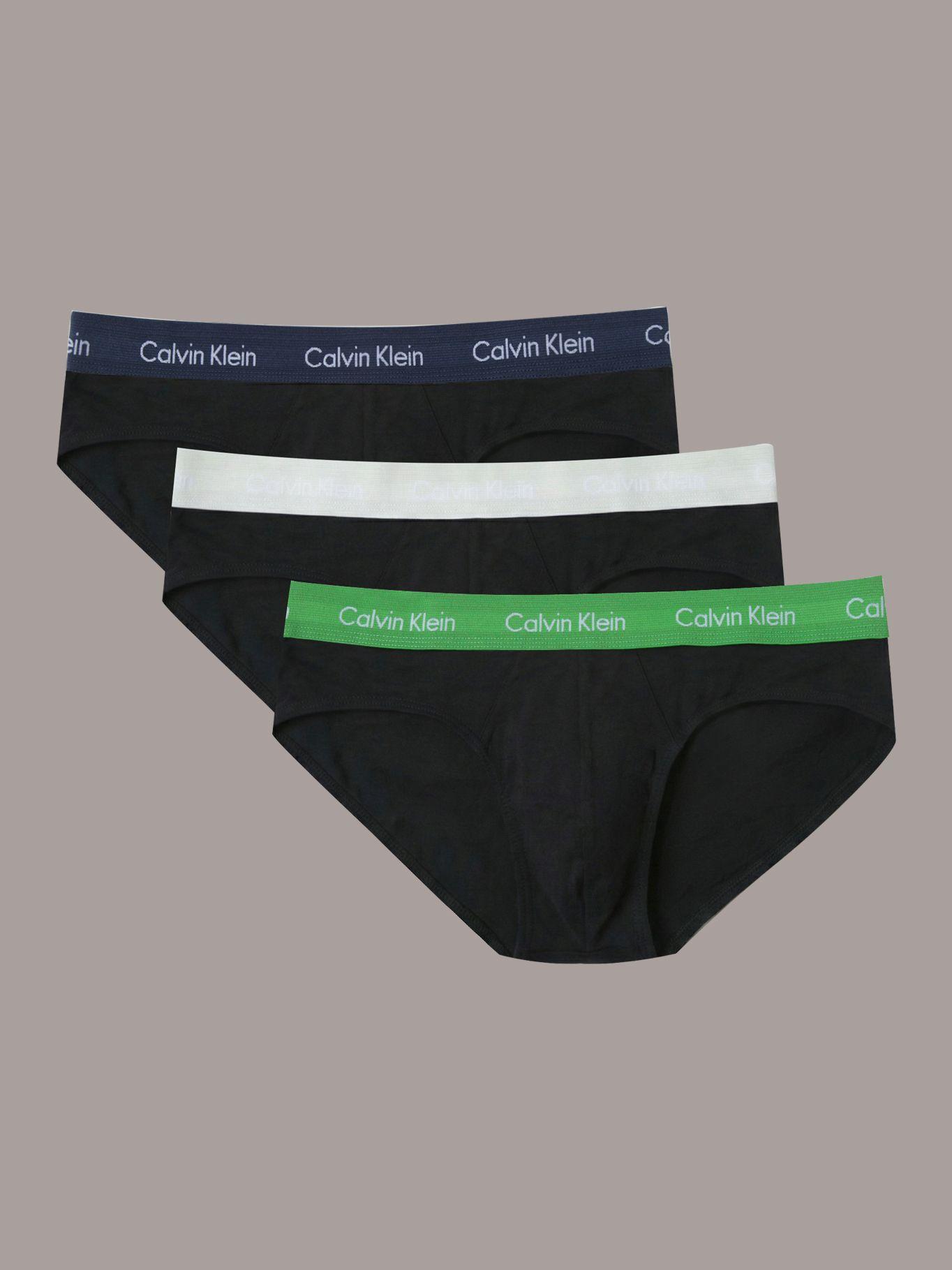 Pack 3 Slips Cotton Stretch Wicking Negro Calvin Klein-0