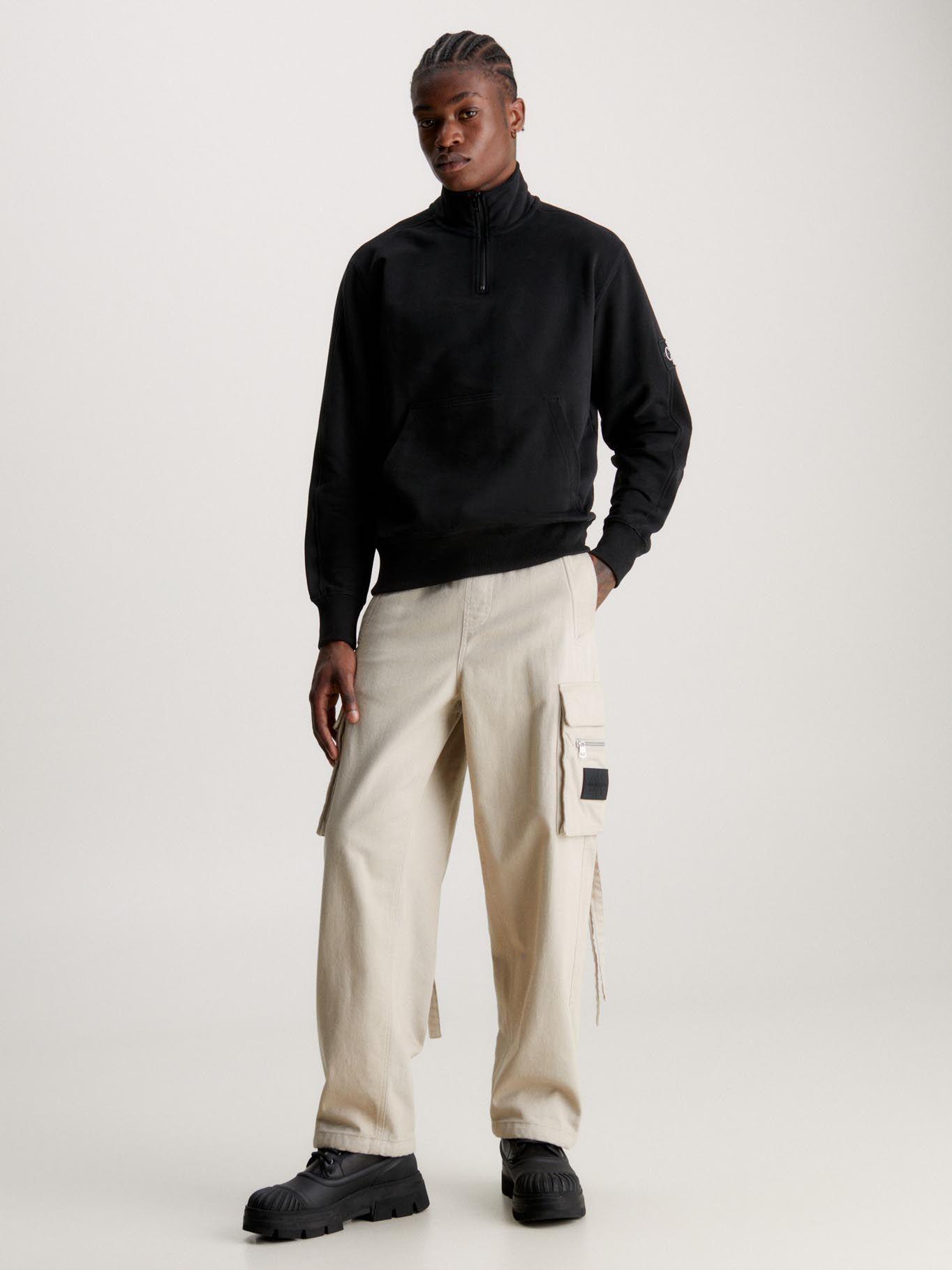 Polerón Badge Half  Negro Calvin Klein-1
