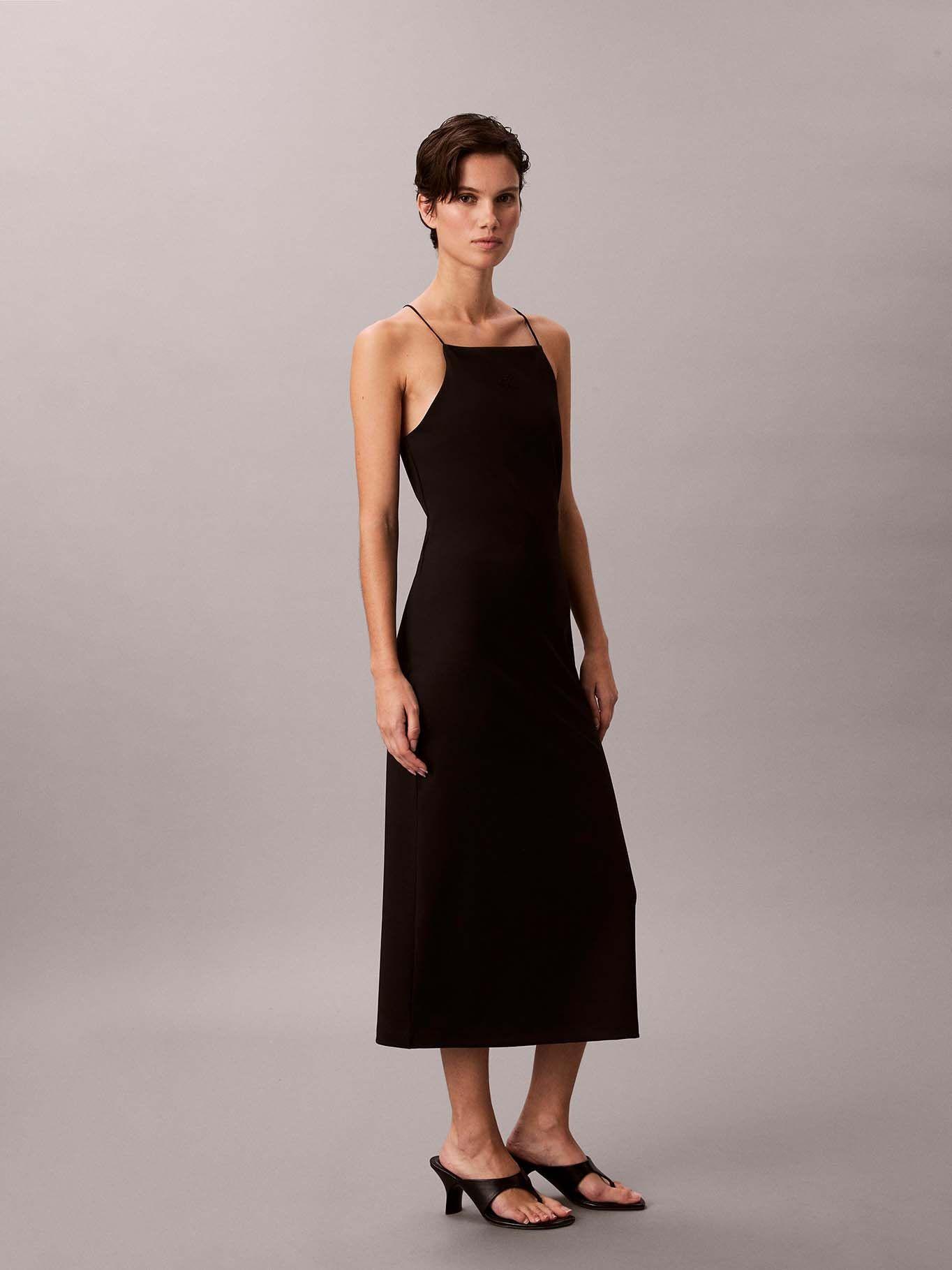 Vestido de Tirantes con Monograma Negro Calvin Klein-3