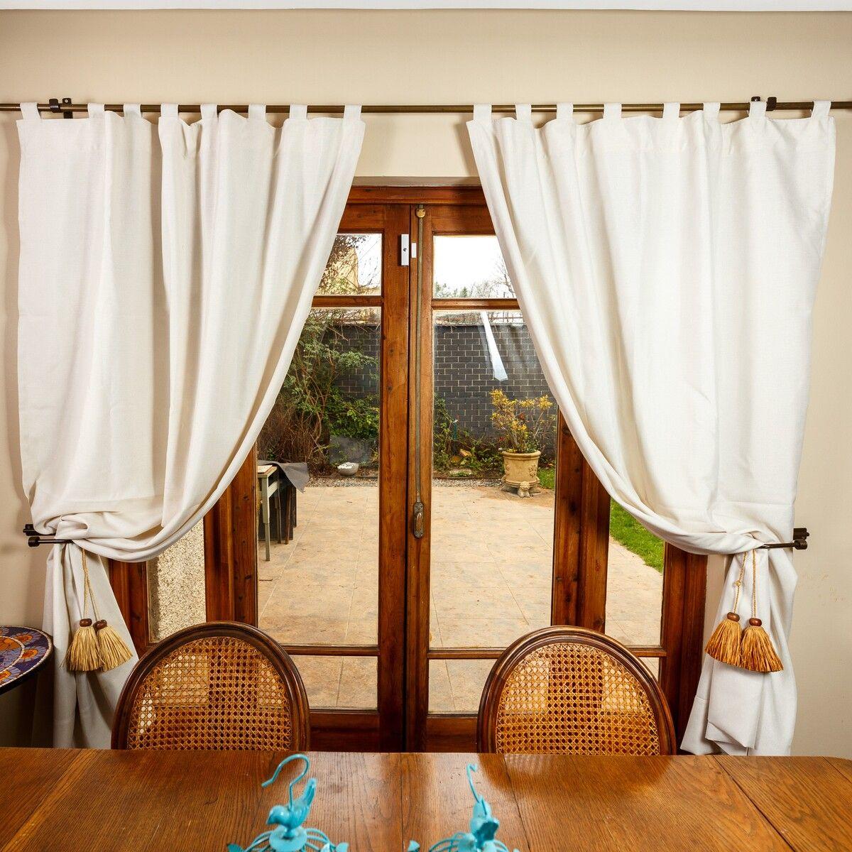 Cortina Sala de Estar 1 Paño Beige Claro Casa Cecilia-1