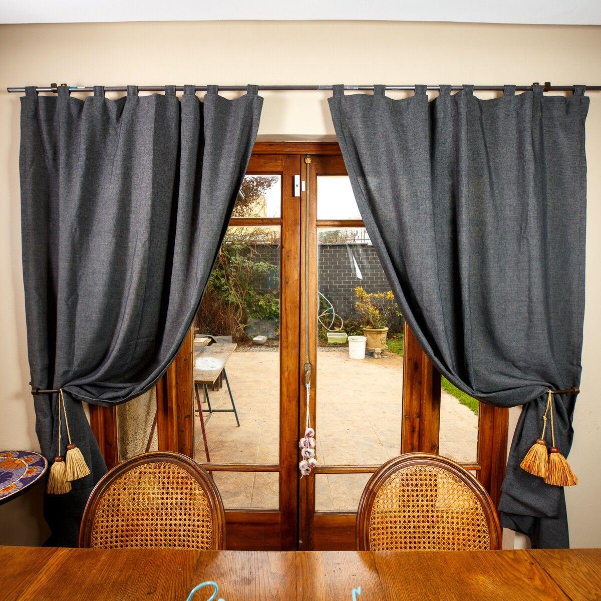 Cortina Sala de Estar 2 Paños Gris Oscuro Casa Cecilia-1