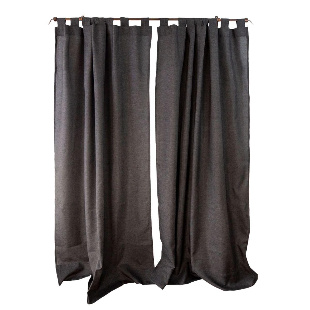 Cortina Sala de Estar 2 Paños Gris Oscuro Casa Cecilia-0