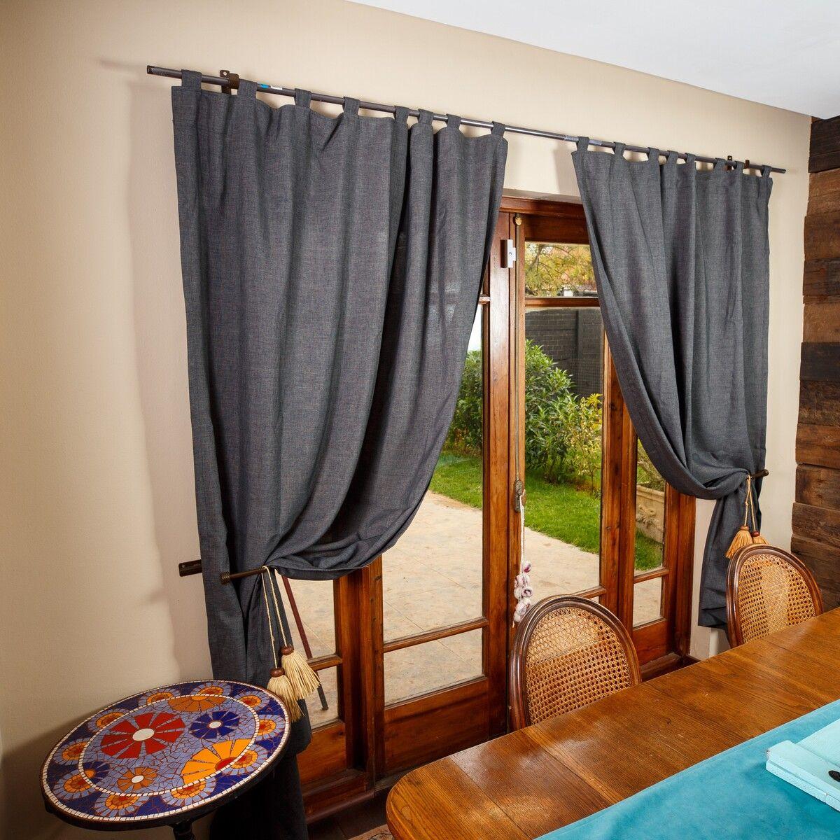 Cortina Sala de Estar 2 Paños Gris Oscuro Casa Cecilia-2