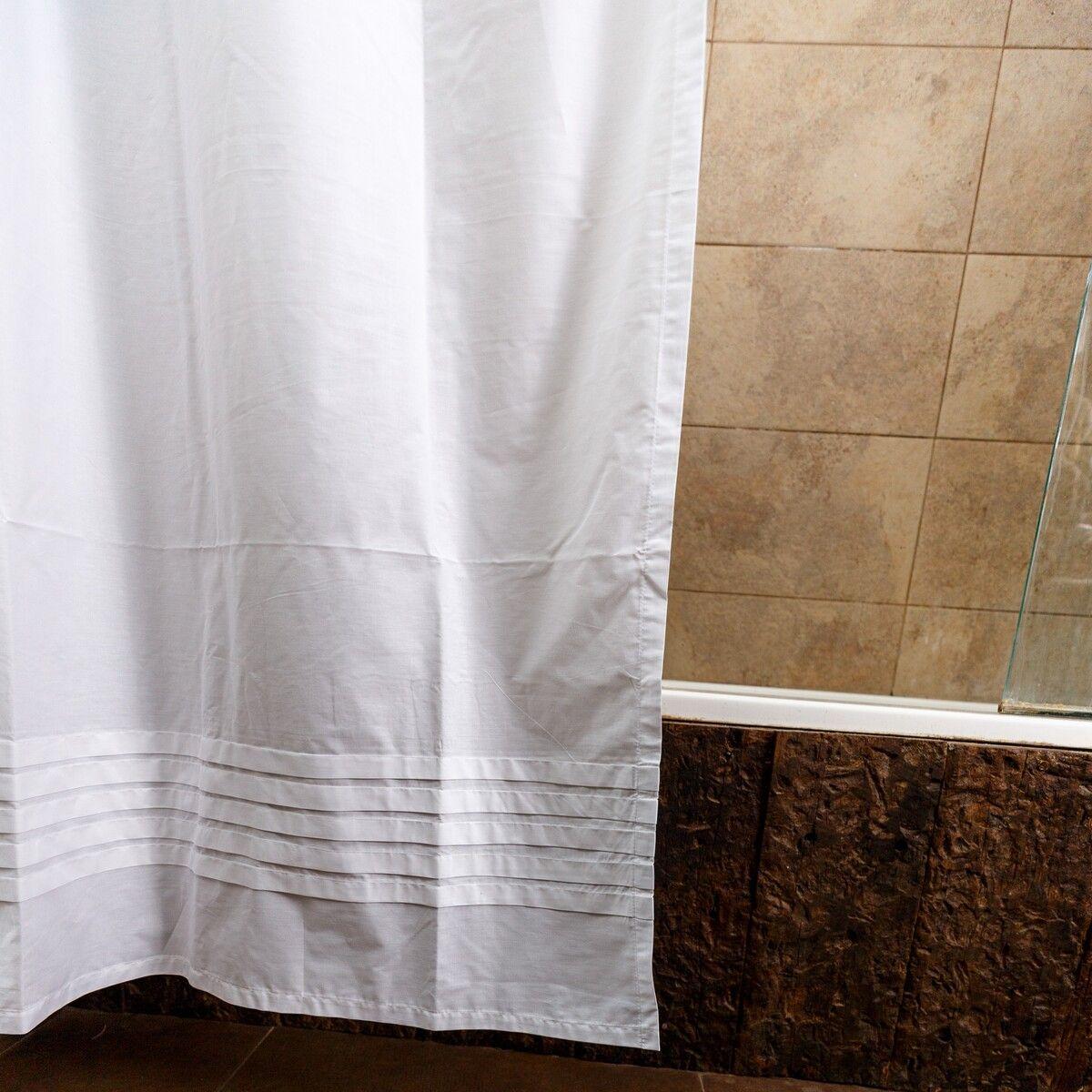 Par Cortinas de Baño Blancas Clásicas Broderie Casa Cecilia-4