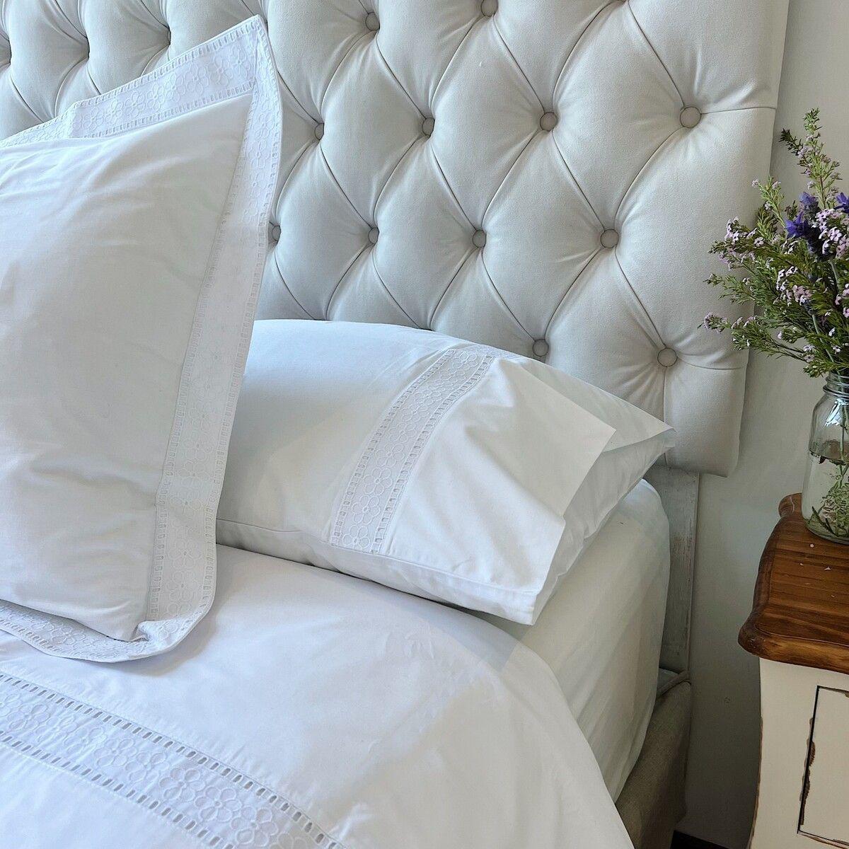 Funda de Almohada Broderie Espiga 50x90 200 Hilos Blanca Casa Cecilia-2