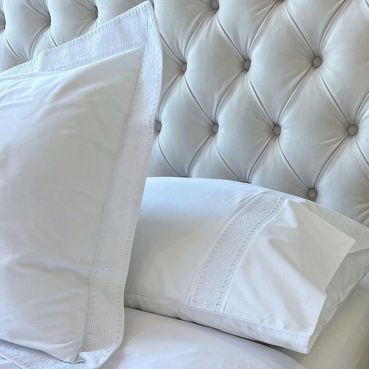 Funda de Almohada Broderie Espiga 50x90 200 Hilos Blanca Casa Cecilia-3