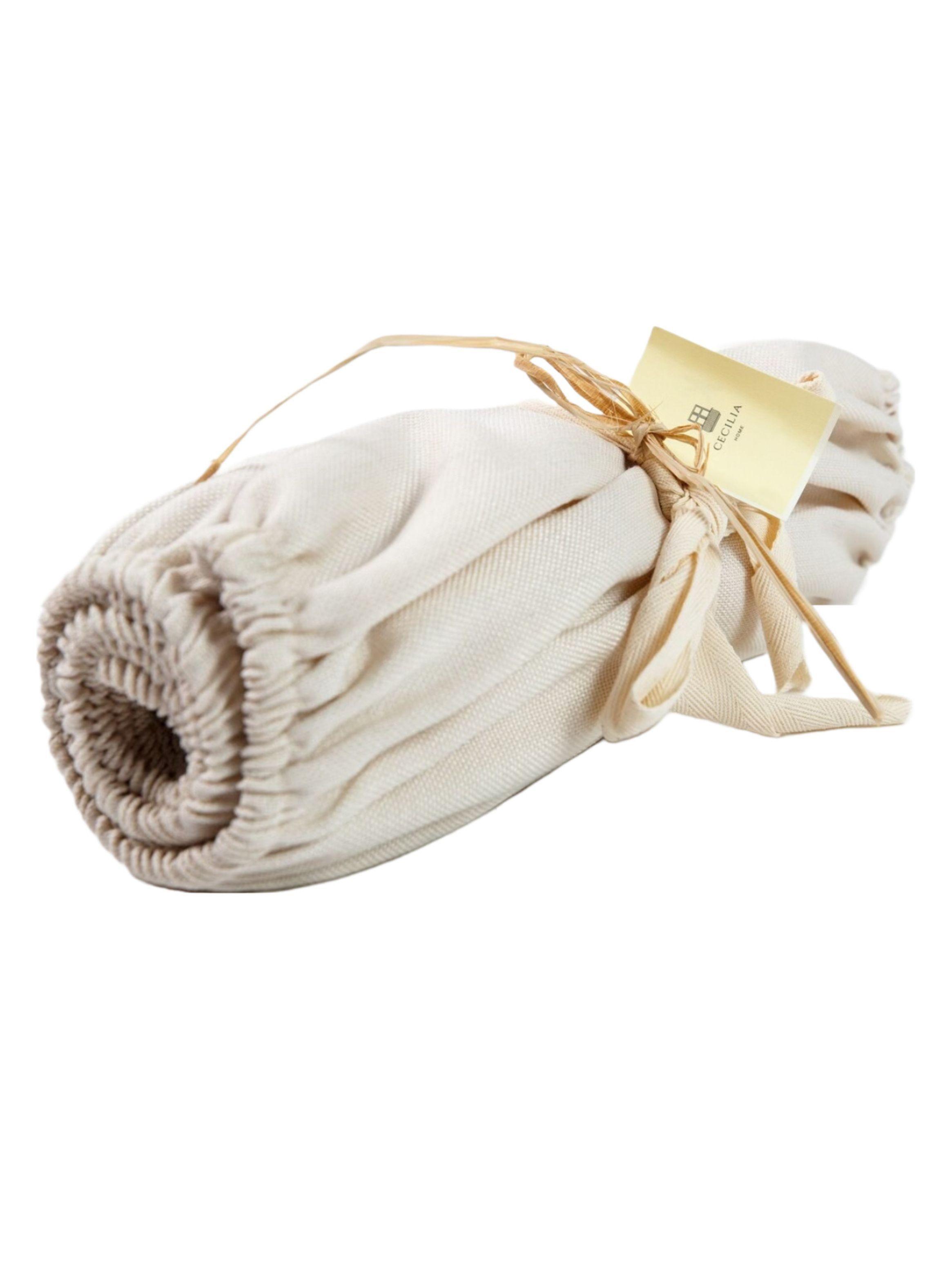 Faldón Elasticado King Beige Claro Casa Cecilia-2