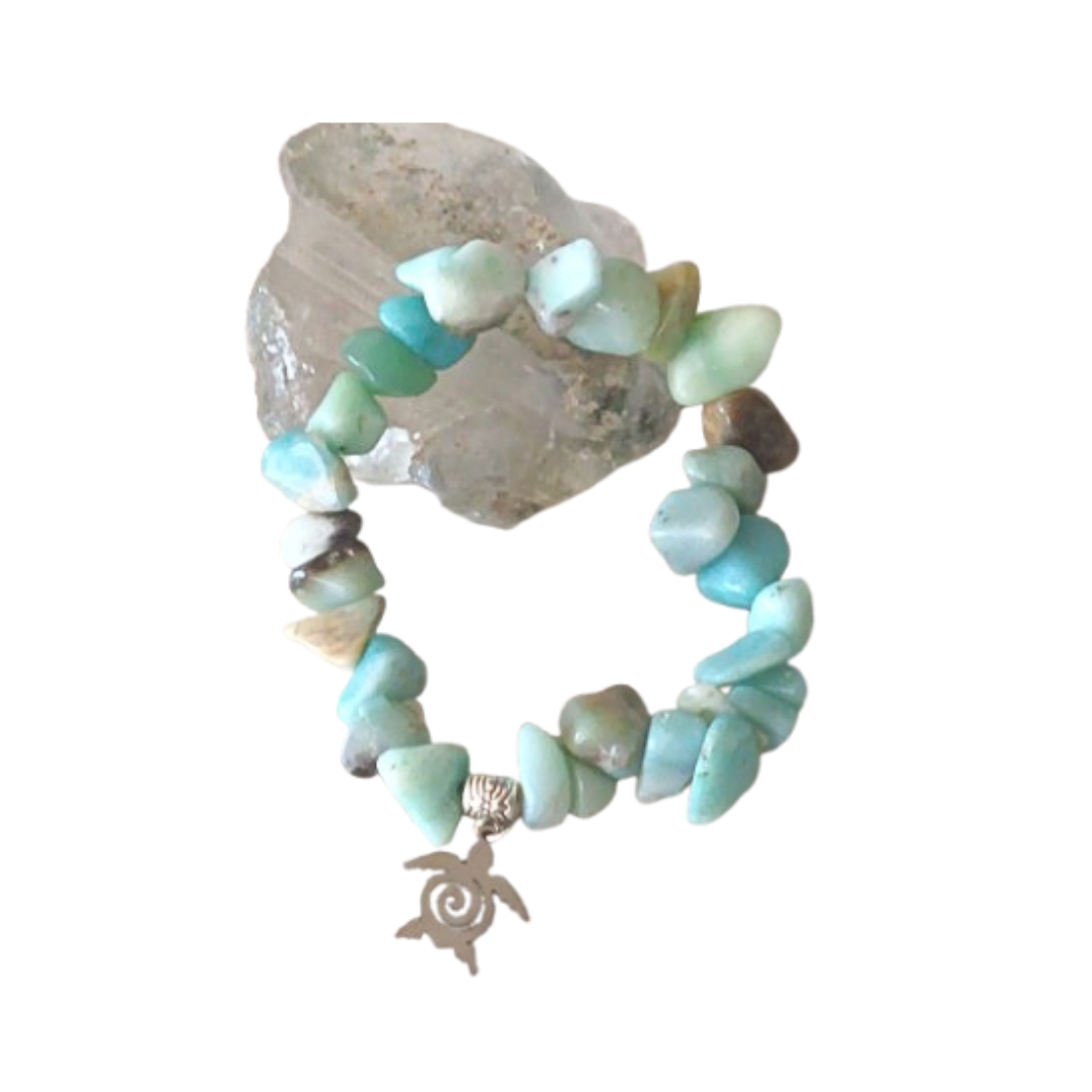 Pulsera Piedra R stica de Aguamarina-0
