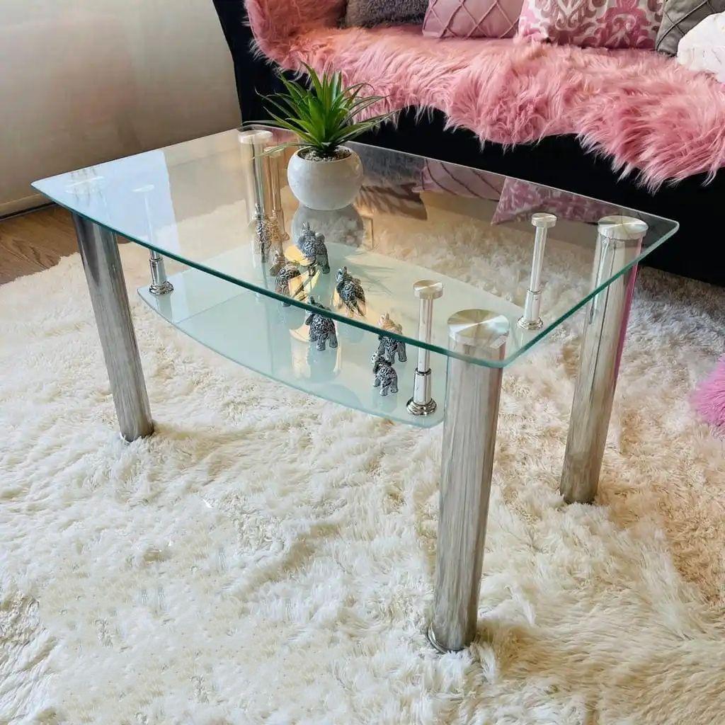 Mesa de Centro de Vidrio Templado Rectangular 070 T-0