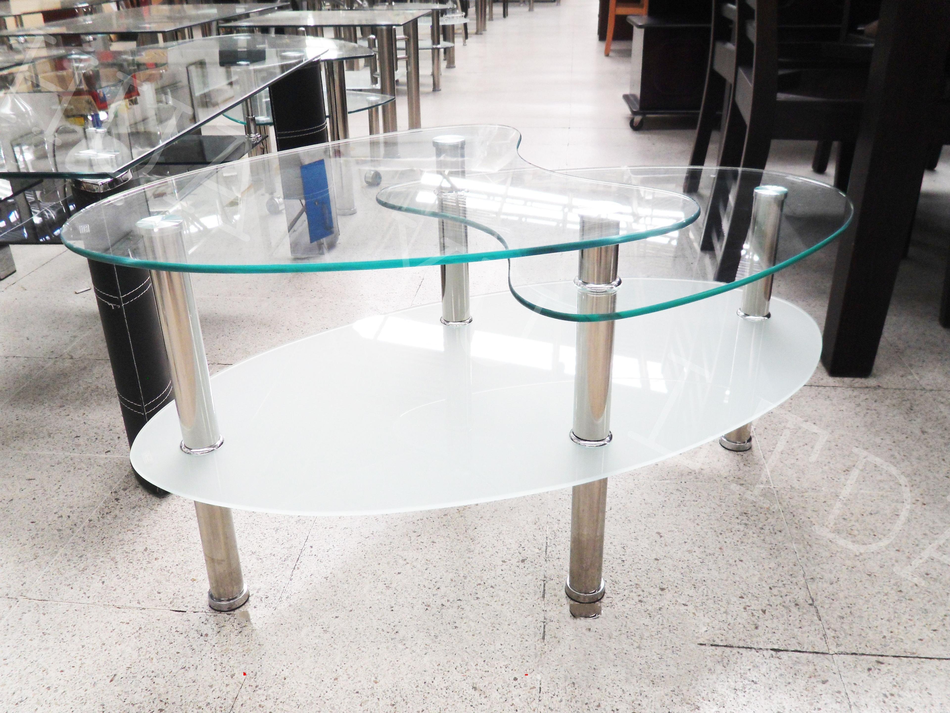 Mesa de Centro Ovalado de Vidrio Templado A25 Transparente 905043-1