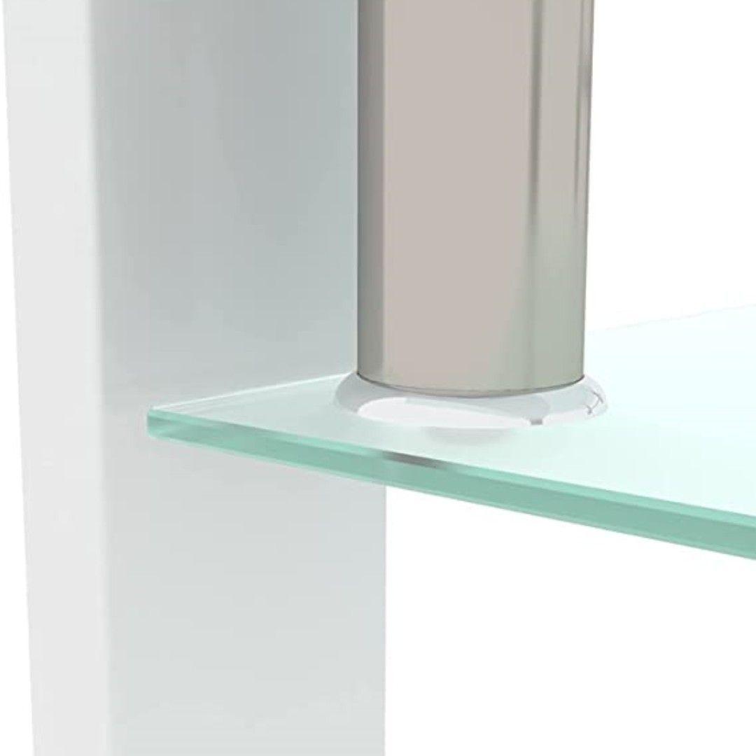 mesa Lateral vidrio templado T-30 Blanca-2