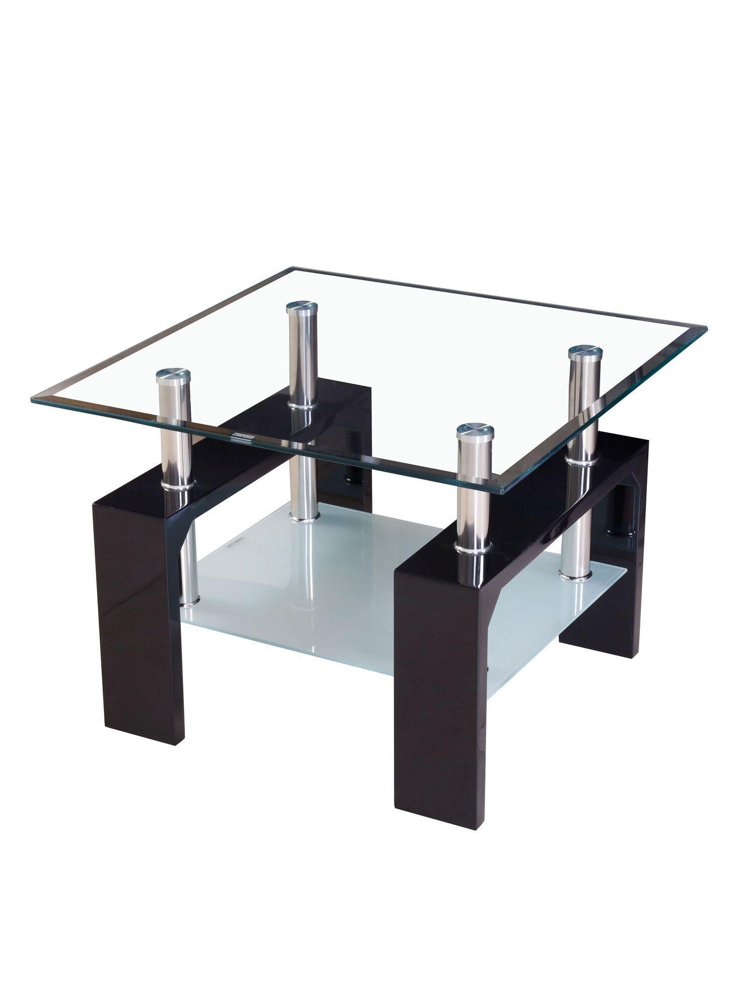 mesa Lateral vidrio templado T-30 cafe-0