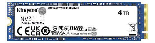 Ssd Kingston Nv3 4tb Pcie 4.0 Nvme M.2 2280 Azul-2
