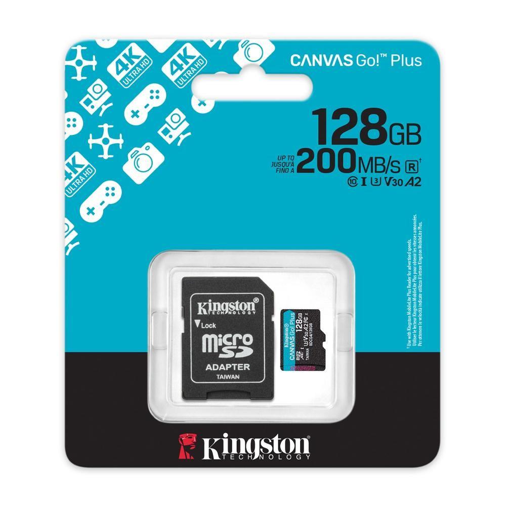Tarjeta Kingston Canvas Go Plus 128gb Con Adaptador Sd-0