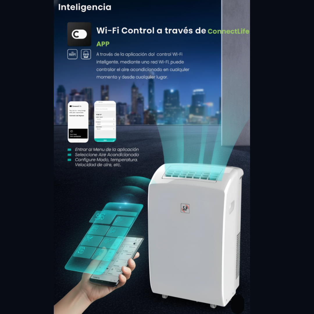 Aire Acondicionado S&P Portátil 12000 Btu wifi-4
