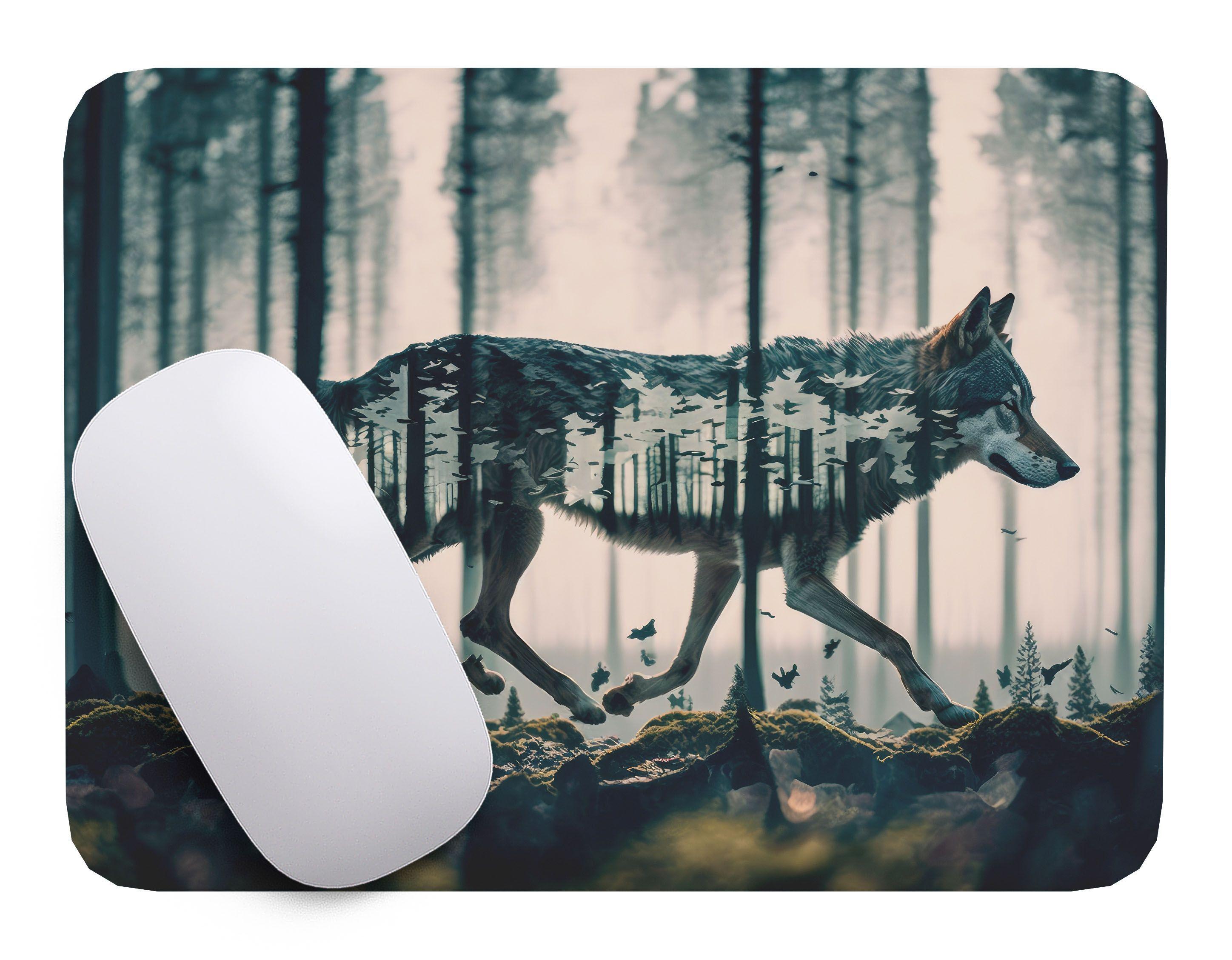 Mouse Pad Lobo Arte de animales - 17cm X 21cm D8-0