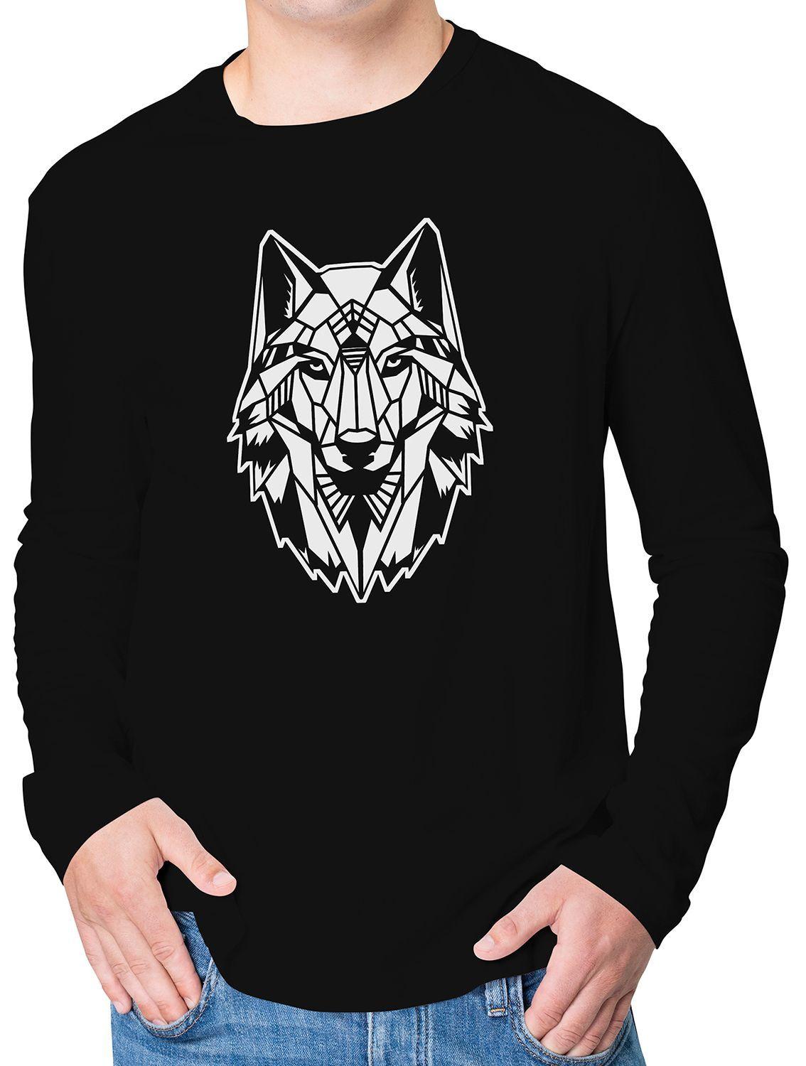Polera Manga larga Lobo geométrico-0