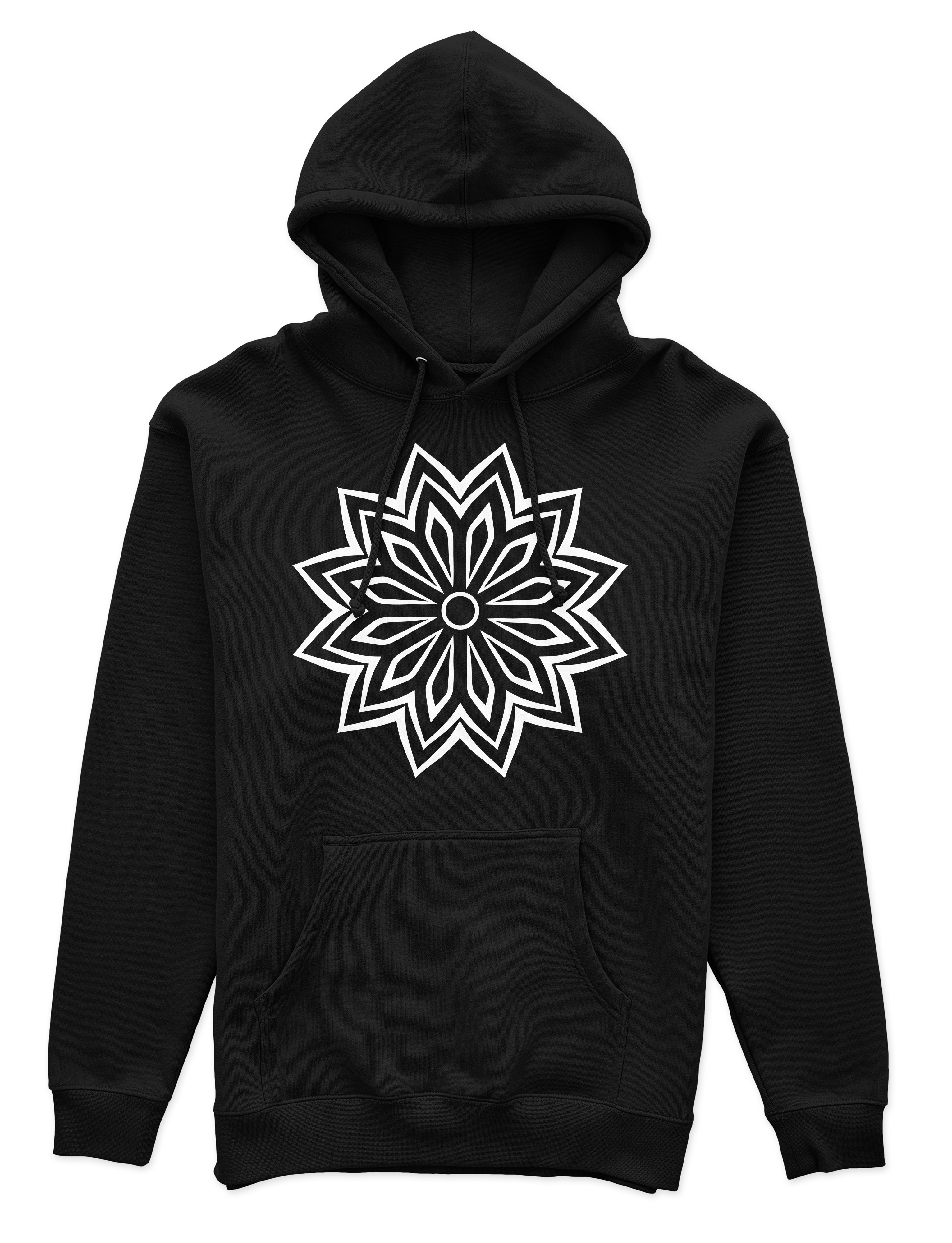 Polerón Canguro Unisex Negro - Mandala (5)-0