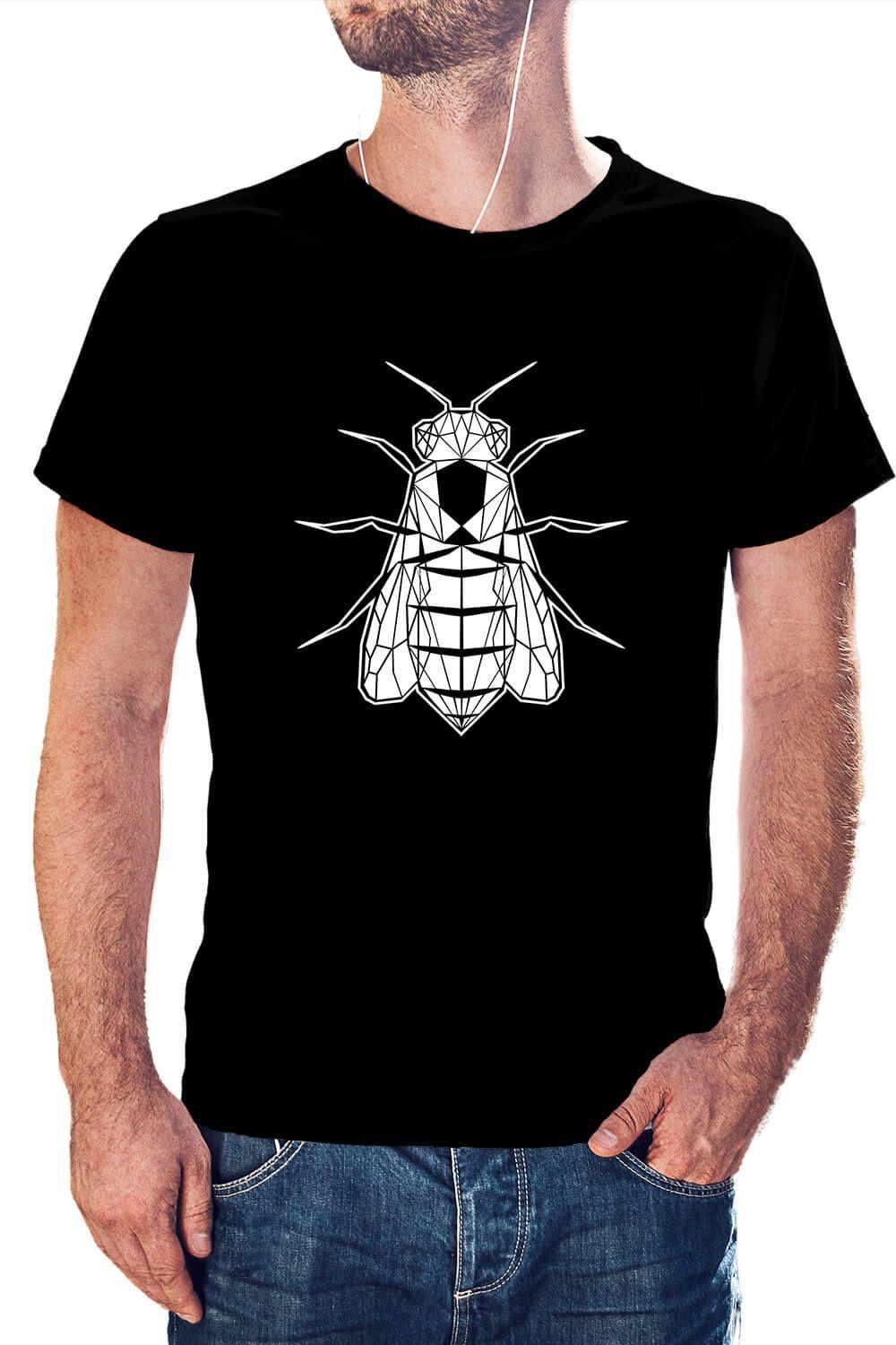 Polera Hombre diseño Abeja Geométrica-0
