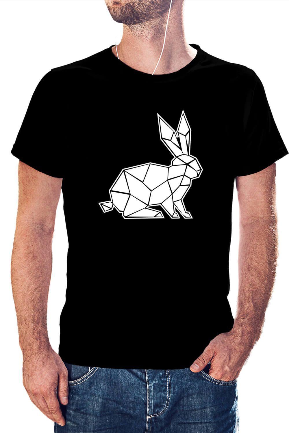 Polera Hombre diseño Conejo Geométrico-0