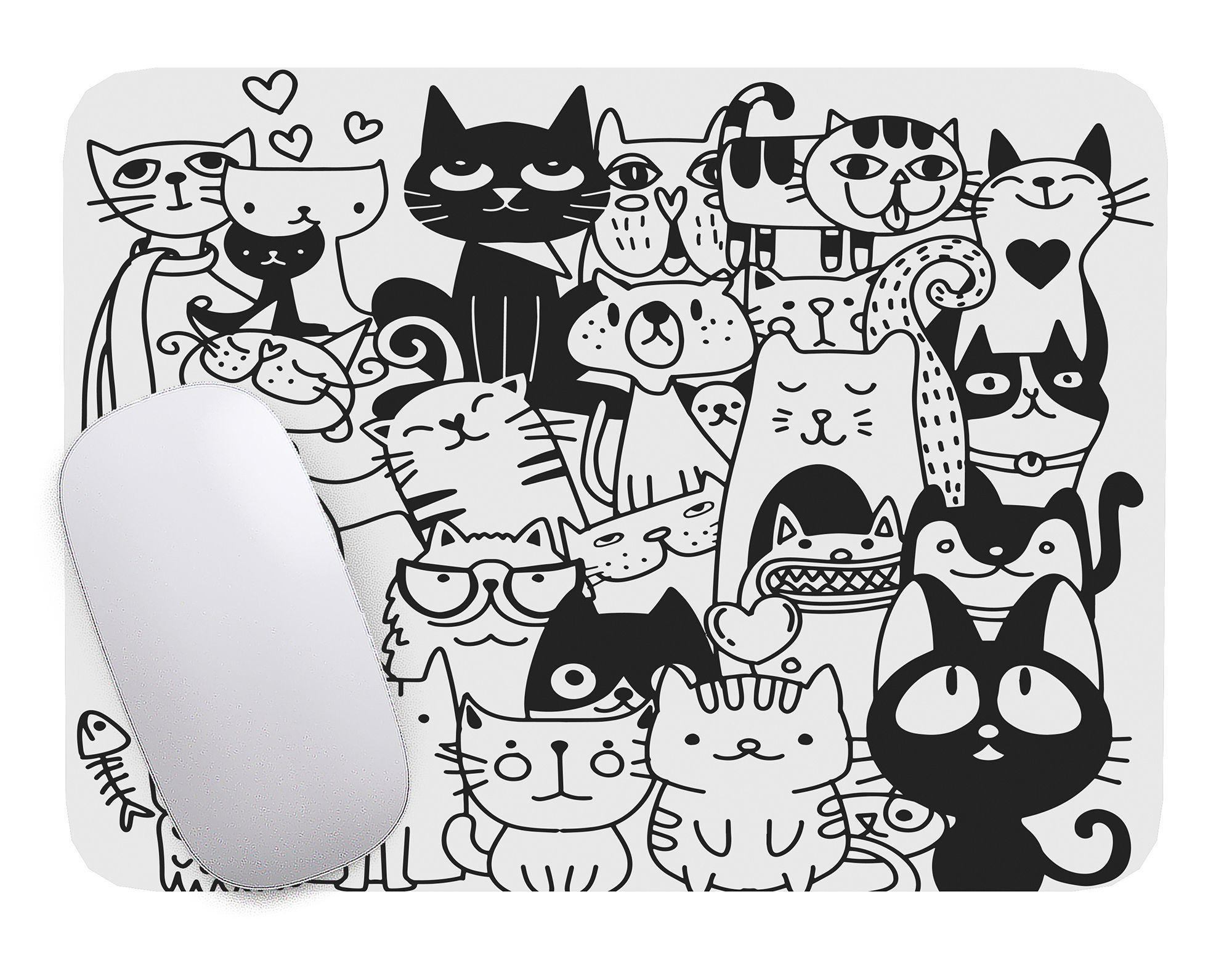 Mouse Pad Gato Arte de animales - 17cm X 21cm D8-0