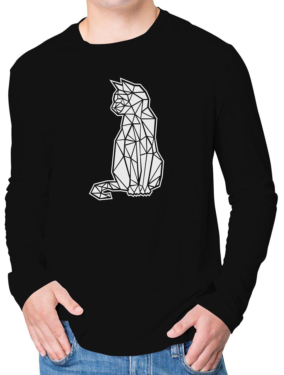 Polera Manga larga Gato geométrico-0