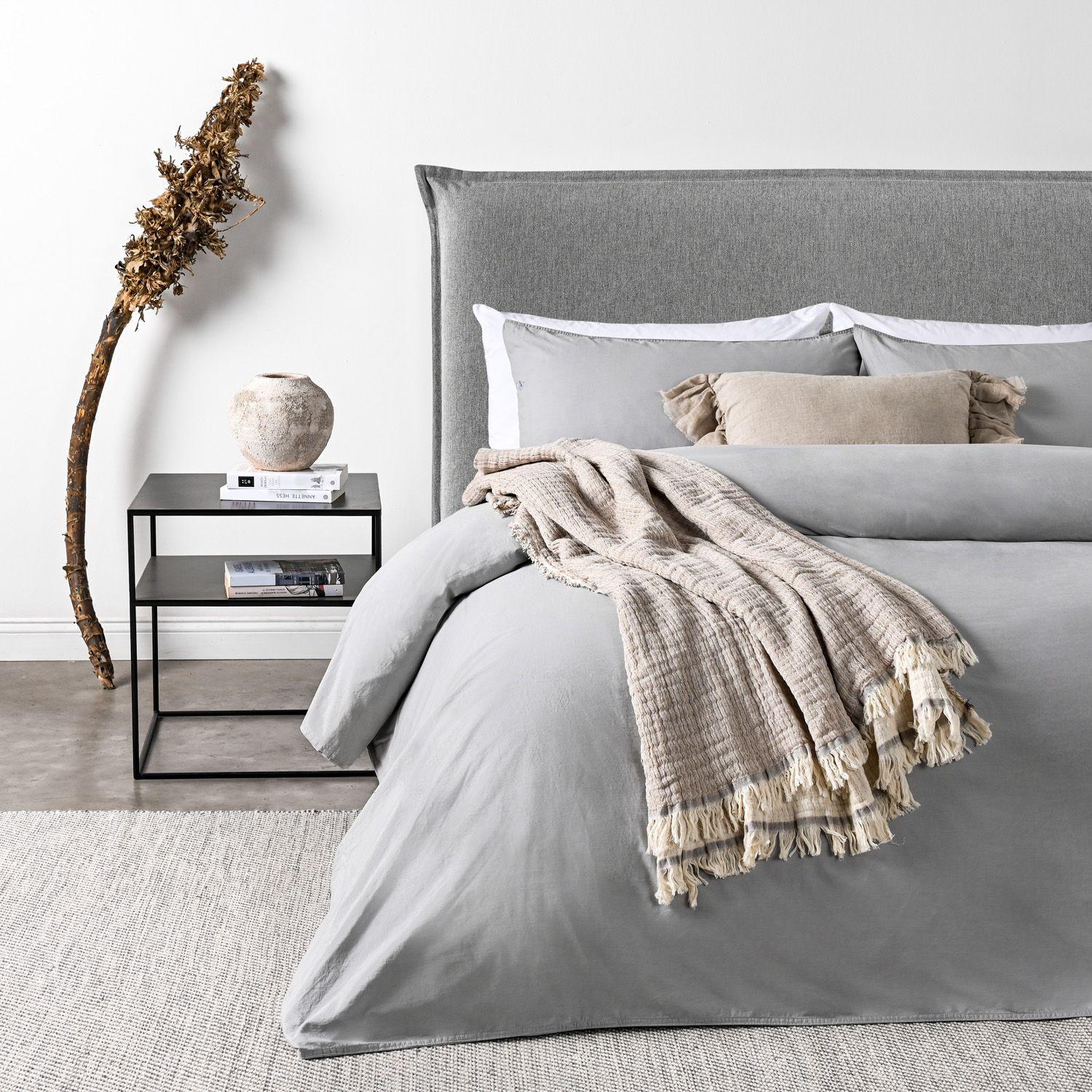 Respaldo Cama 1.0 Plaza Pestaña Orleans Gris-5