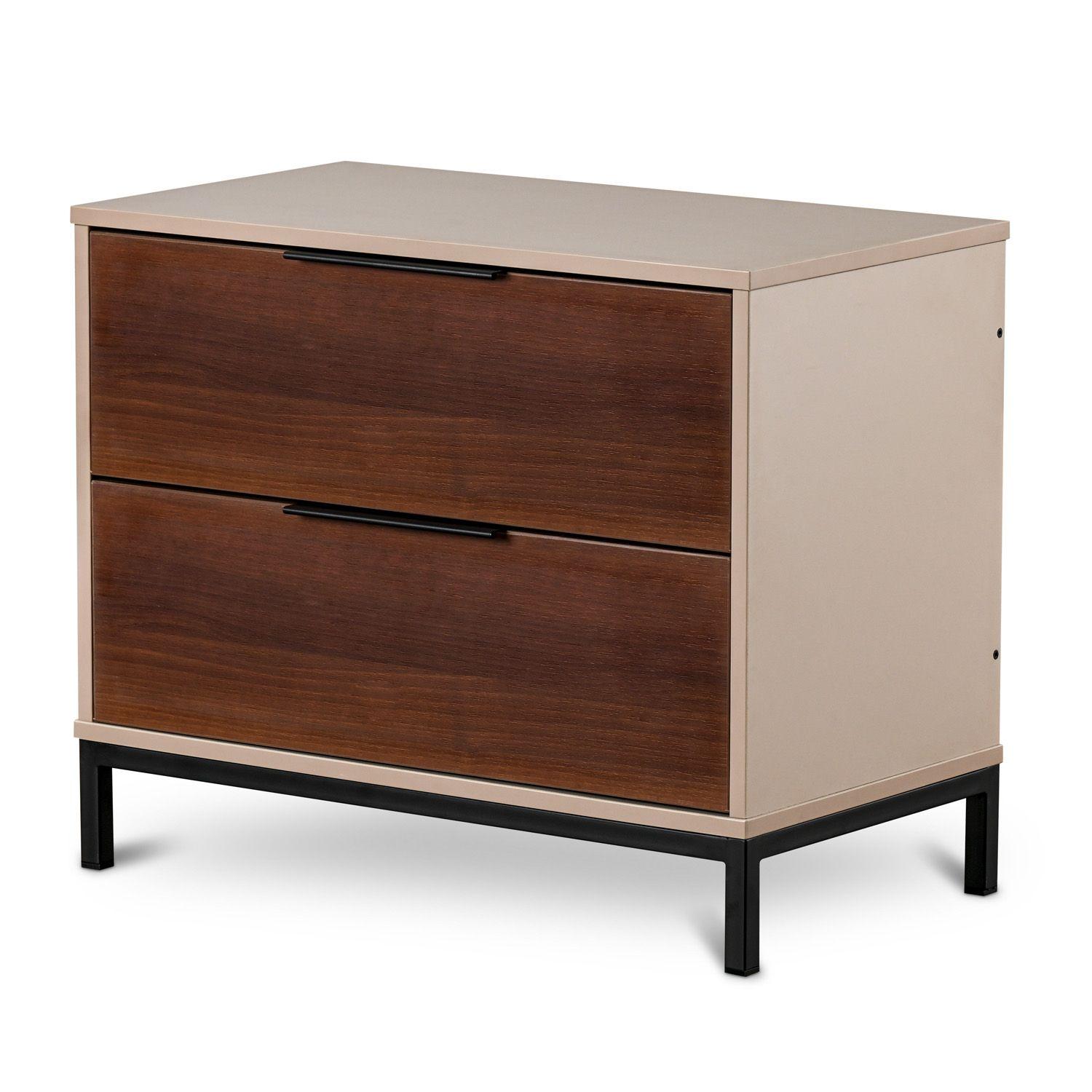 Velador 2 Cajones 65x53x36 cm Kuban-0