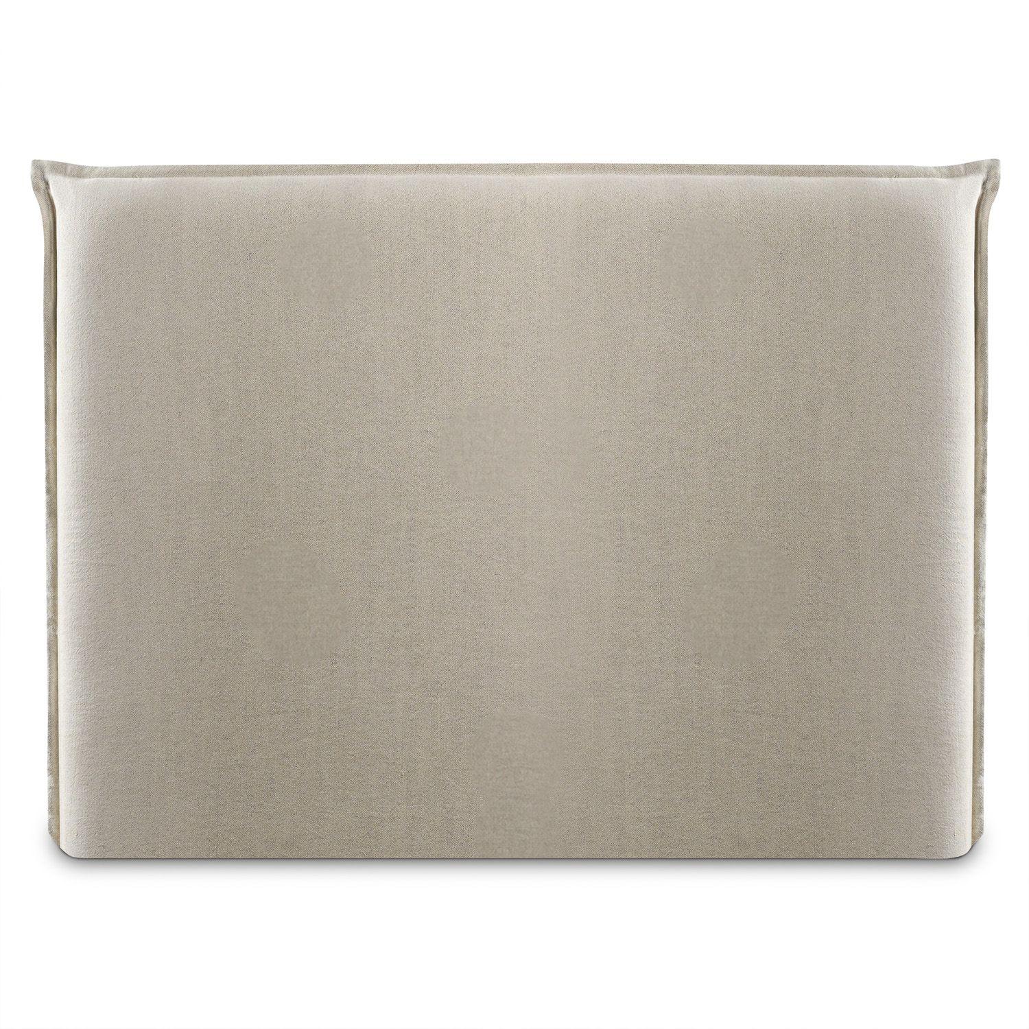 Respaldo Cama King Pestaña Lino Beige-1