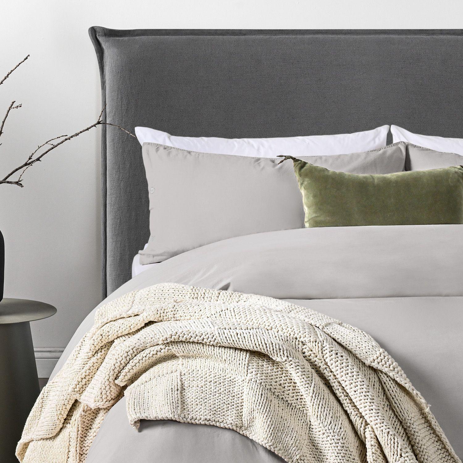 Respaldo Cama Súper King Pestaña Lino Gris-0