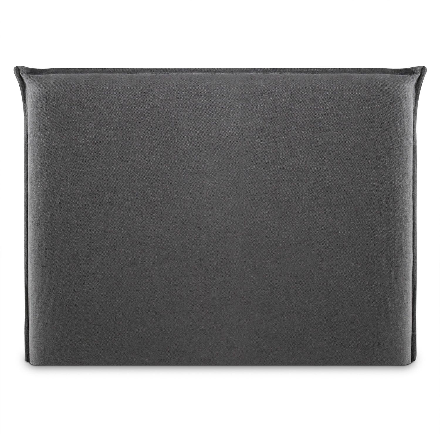 Respaldo Cama Súper King Pestaña Lino Gris-1