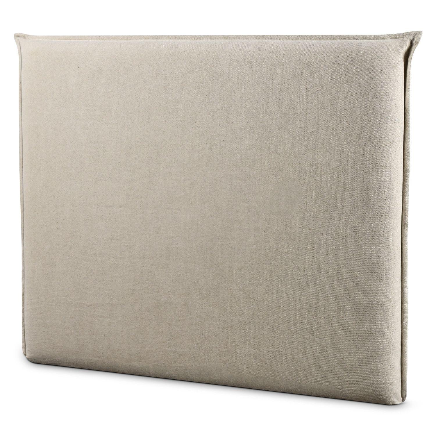 Respaldo Cama 2 Plazas Pestaña Lino Beige-2