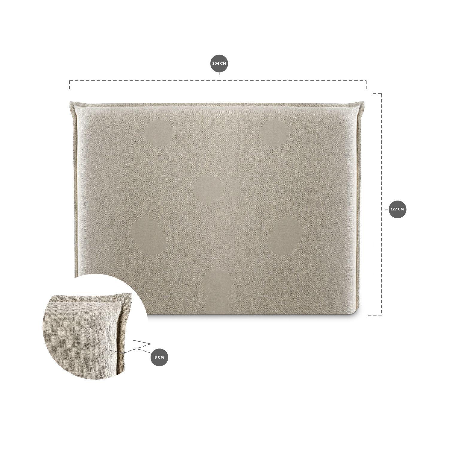 Respaldo Cama Súper King Pestaña Lino Beige-5