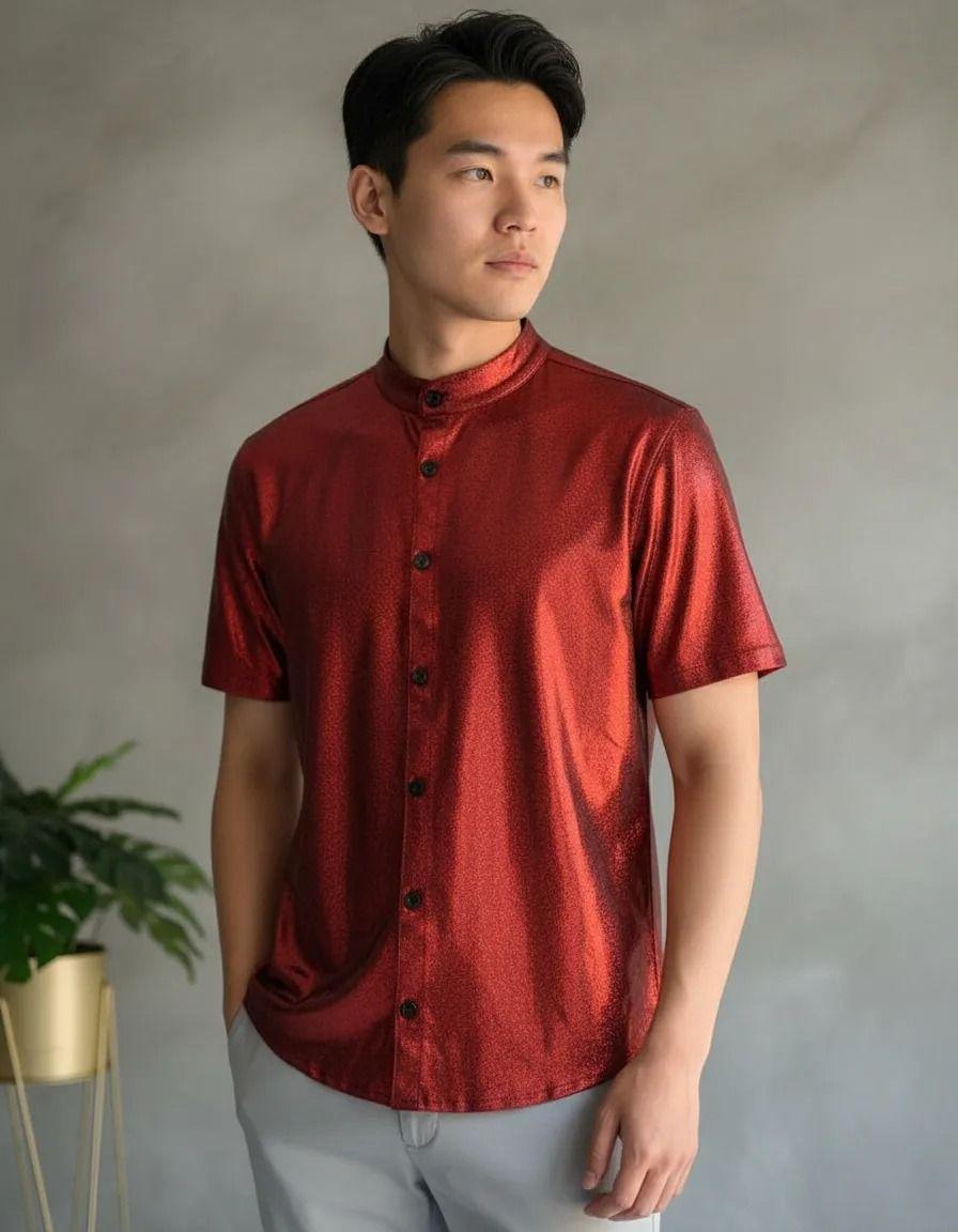 Camisa Praga rojo brillante cod4114-4