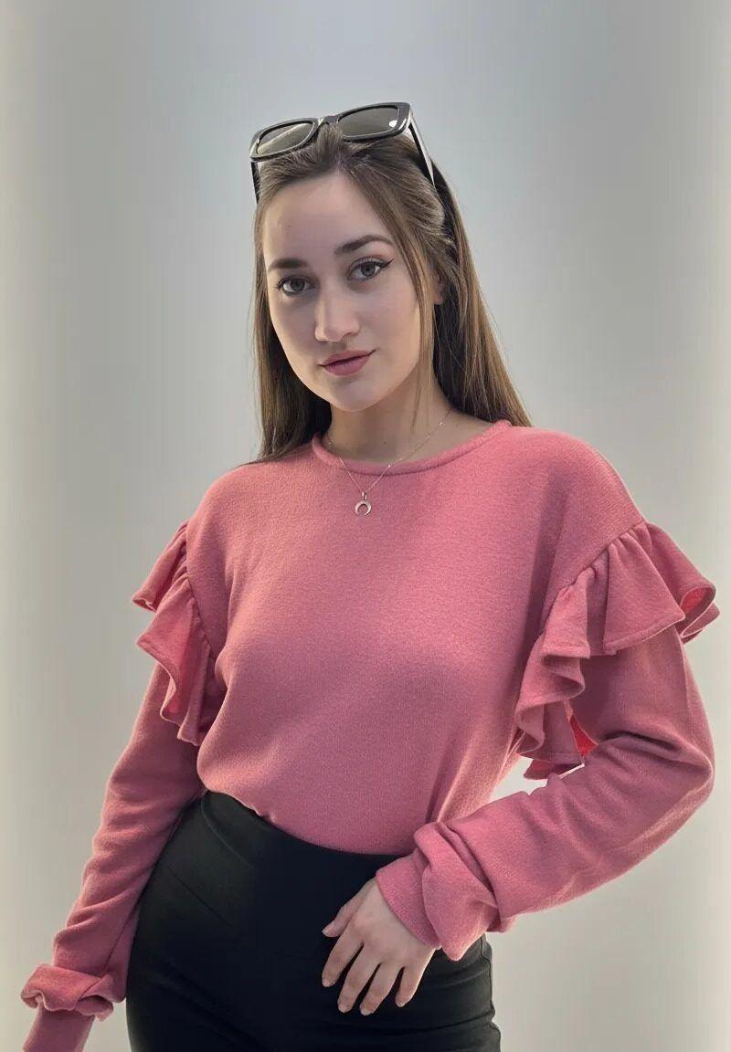 Polera Krystal rosado manga larga Kadoos-5