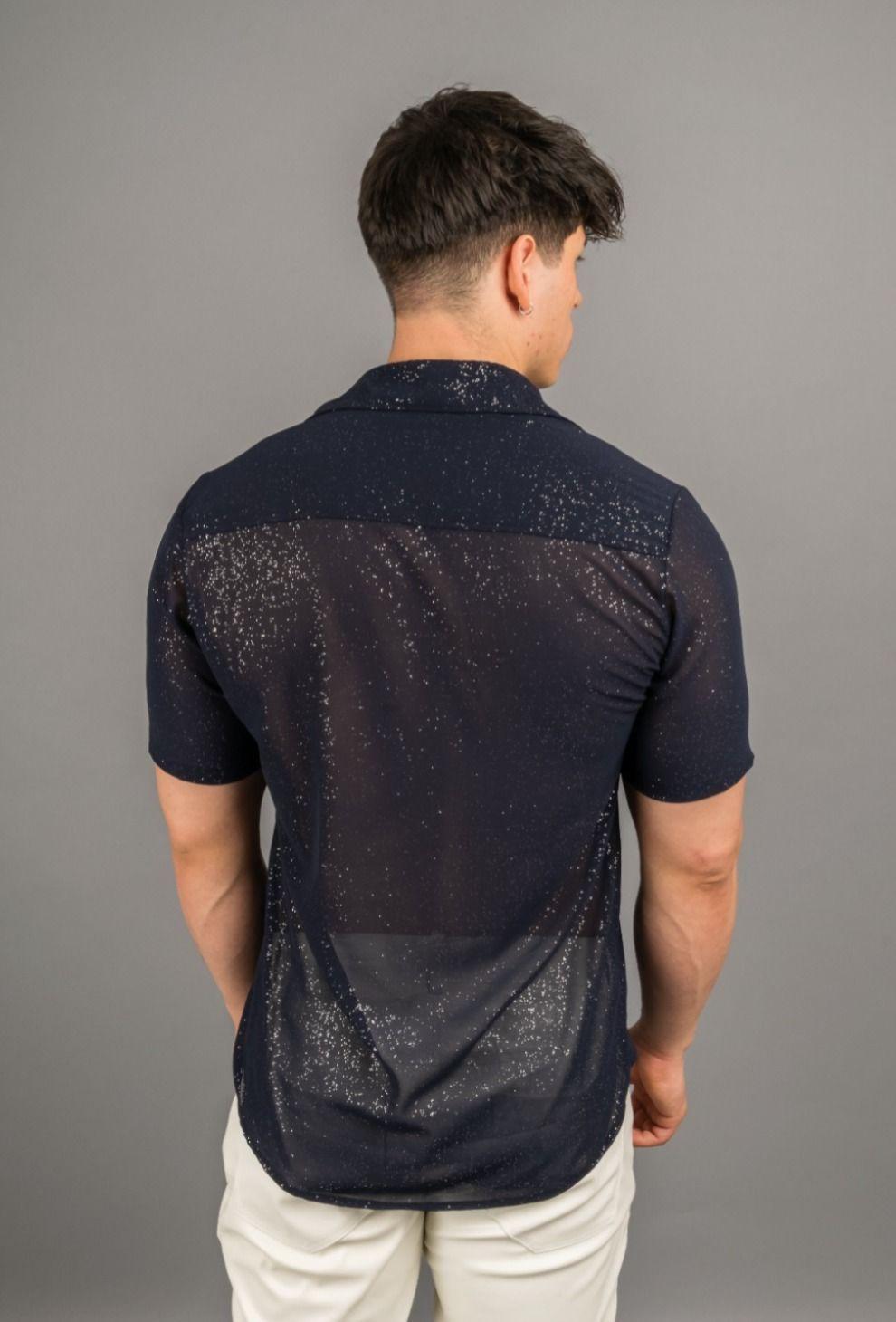 Camisa Roma azul brillante traslucido cod3996-2