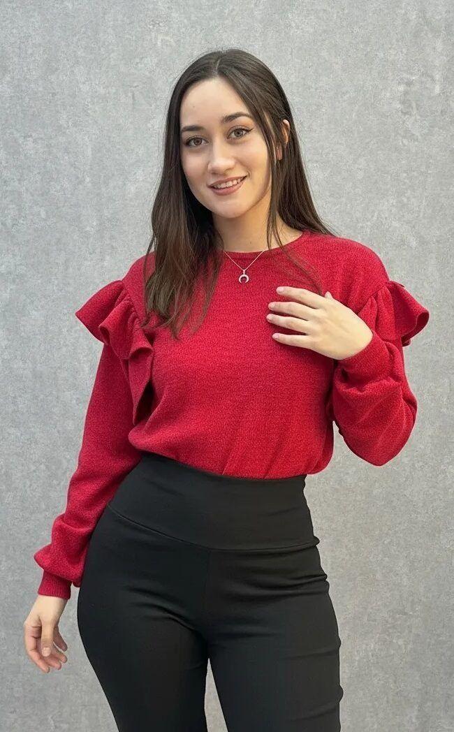 Polera Krystal rojo manga larga Kadoos-4