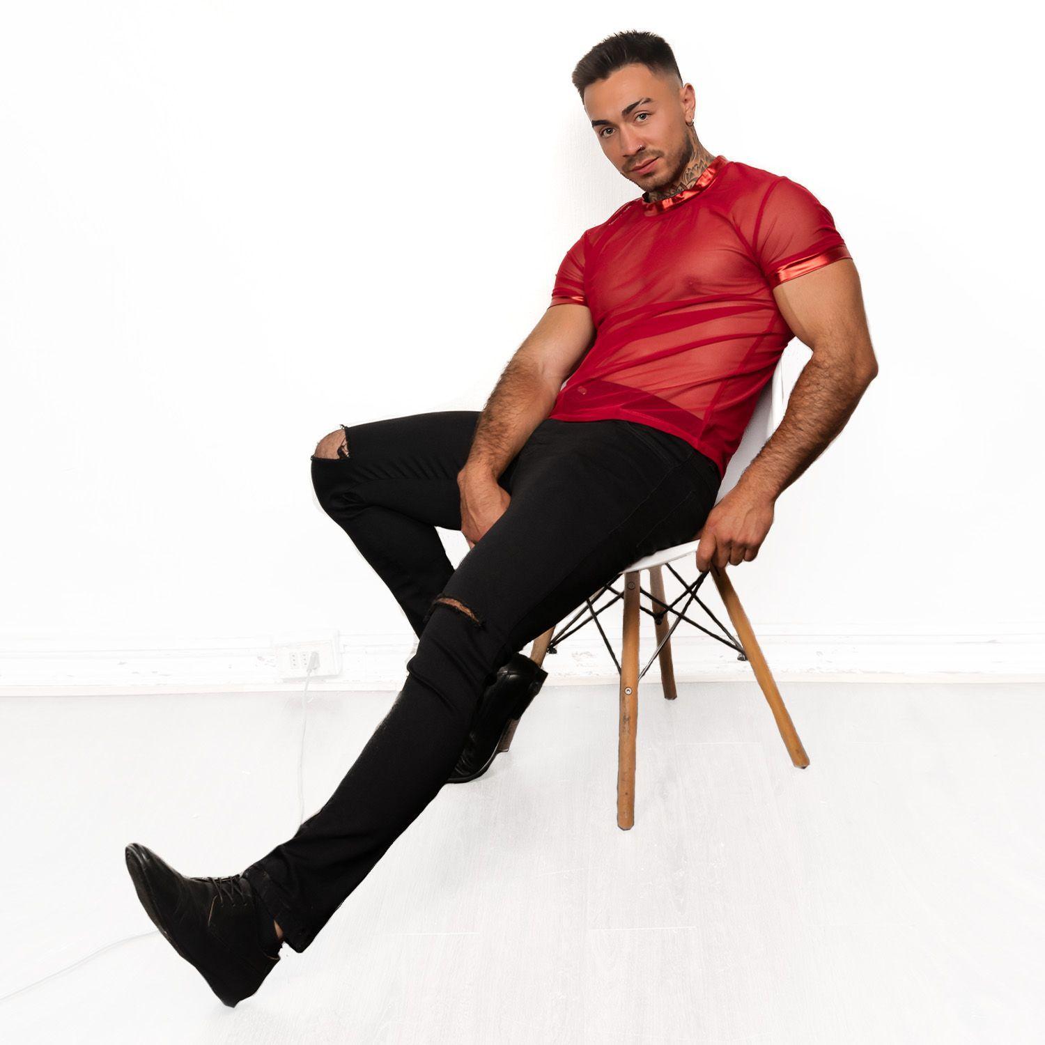 POLERA TRANSPARENCIA HOMBRE SETH KADOOS ROJO-2