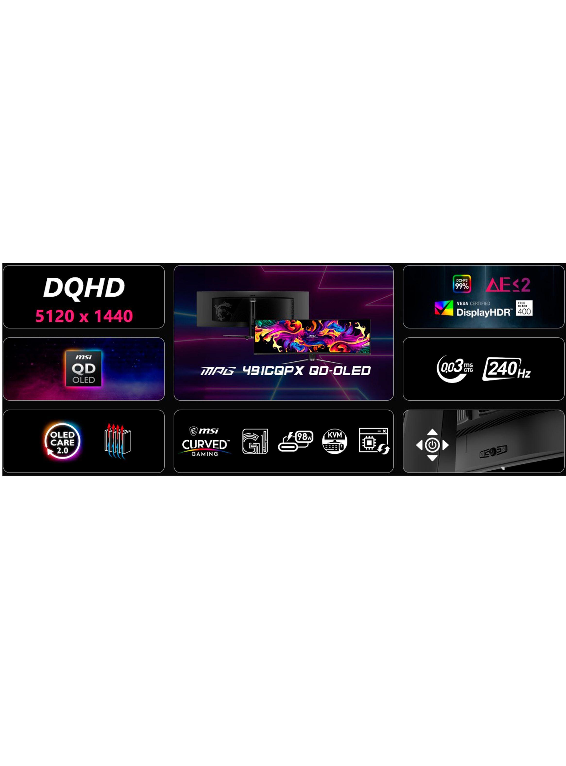 Monitor Gamer Curvo MSI 49” MPG 491CQPX QD-OLED 240HZ 0.03MS-4