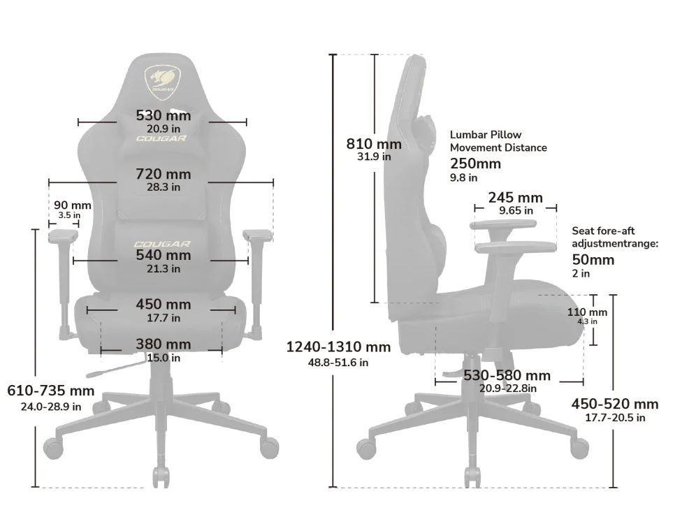 Silla Gamer Ergonomica Giratoria Cougar Pryme Blanca Dorada Cuero Sintetico Blanco-6