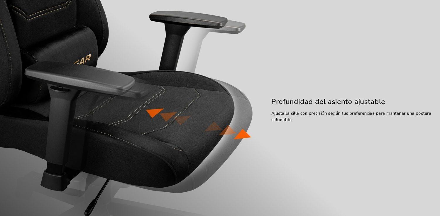 Silla Gamer Ergonomica Giratoria Cougar Pryme Blanca Dorada Cuero Sintetico Blanco-8