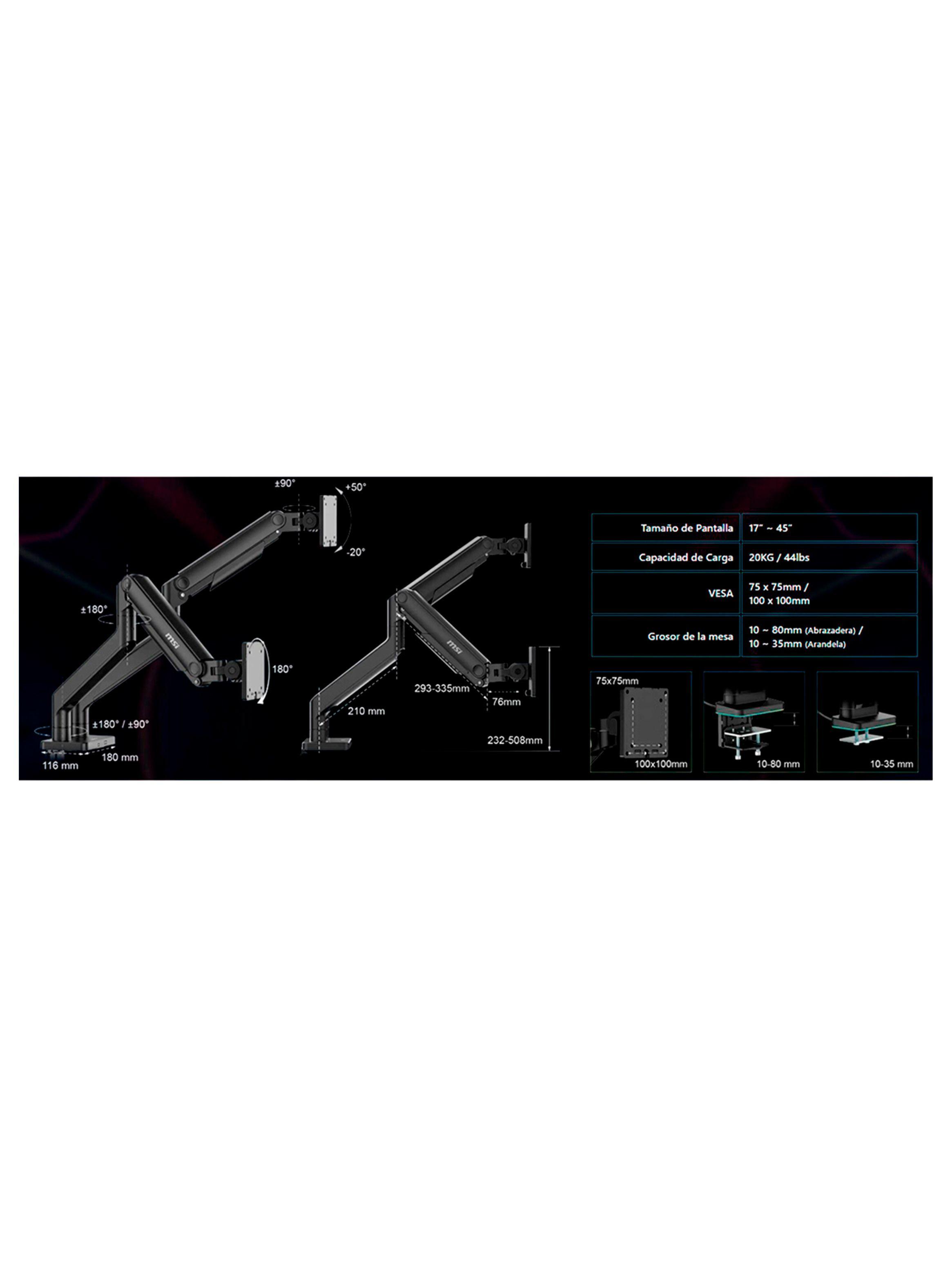 Soporte Doble MSI para monitores alta resistencia MAG MT201D-4