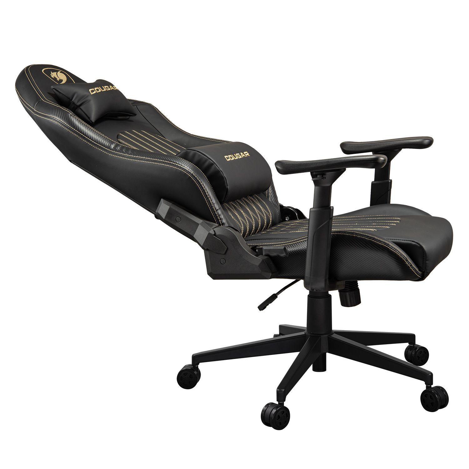 Silla Profesional Cougar Explore Royal Color Negro/ Dorado de Cuero/pvc-4