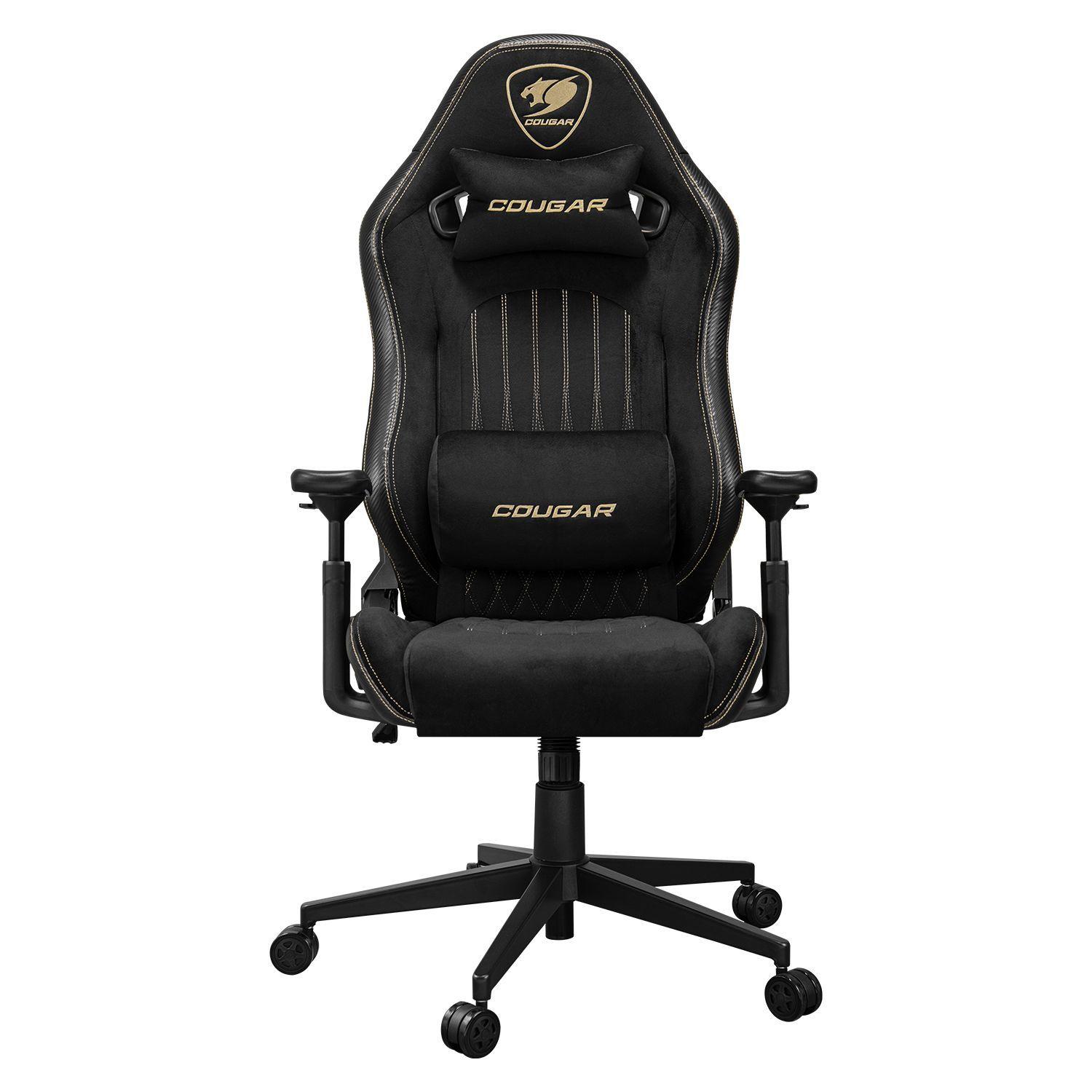 Silla Profesional Cougar Explore Royal F Negro/ Dorado Material Del Tapizado Terciopelo-2