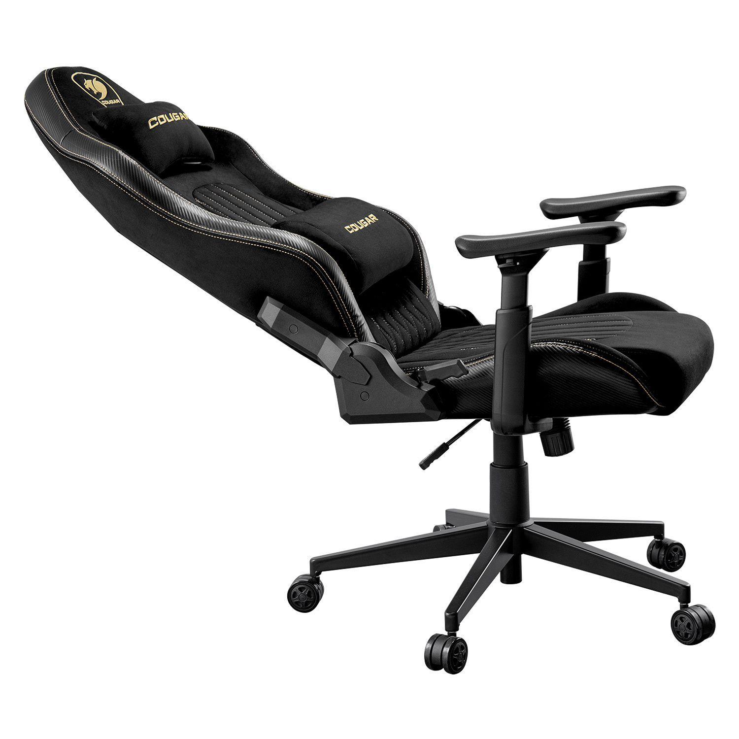 Silla Profesional Cougar Explore Royal F Negro/ Dorado Material Del Tapizado Terciopelo-4