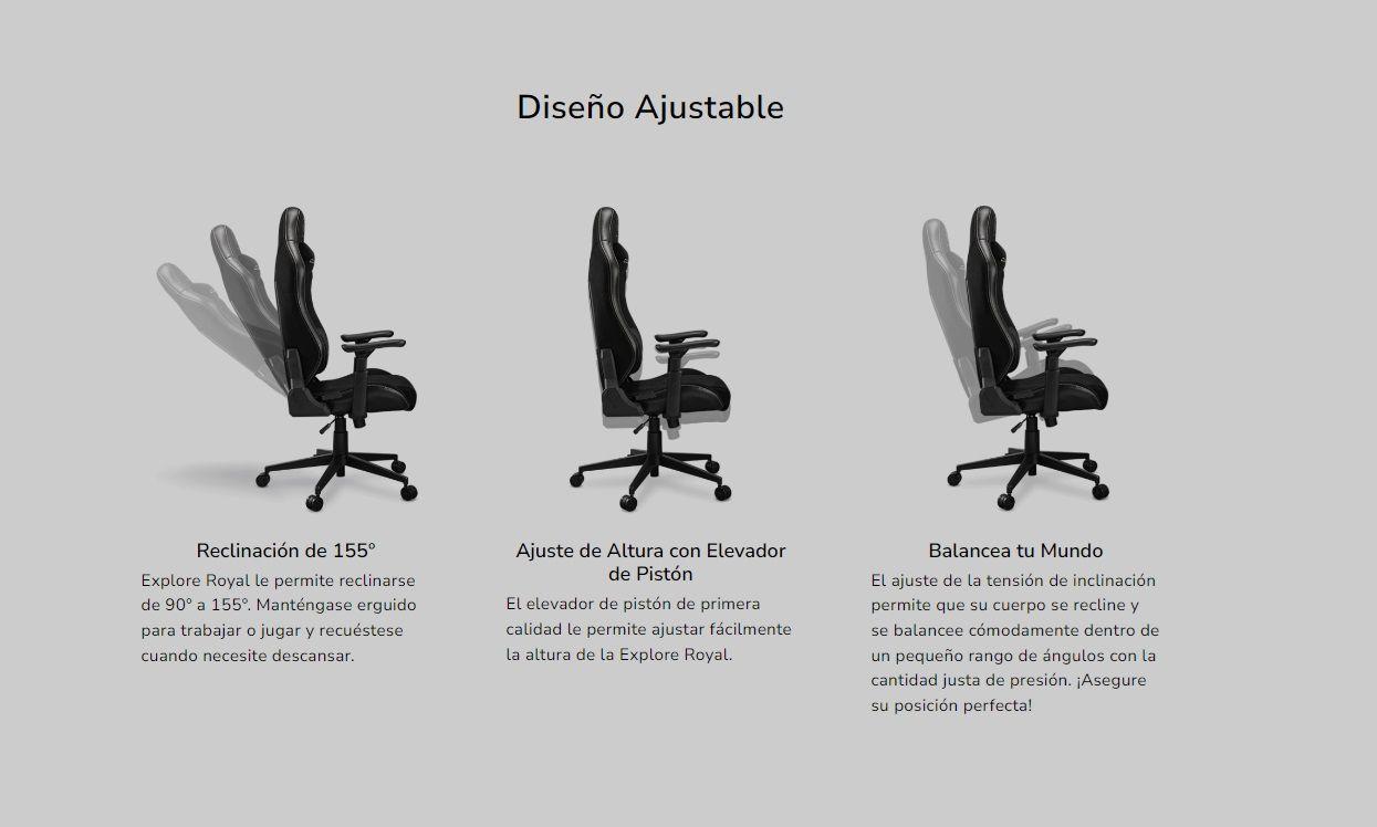 Silla Profesional Cougar Explore Royal F Negro/ Dorado Material Del Tapizado Terciopelo-5