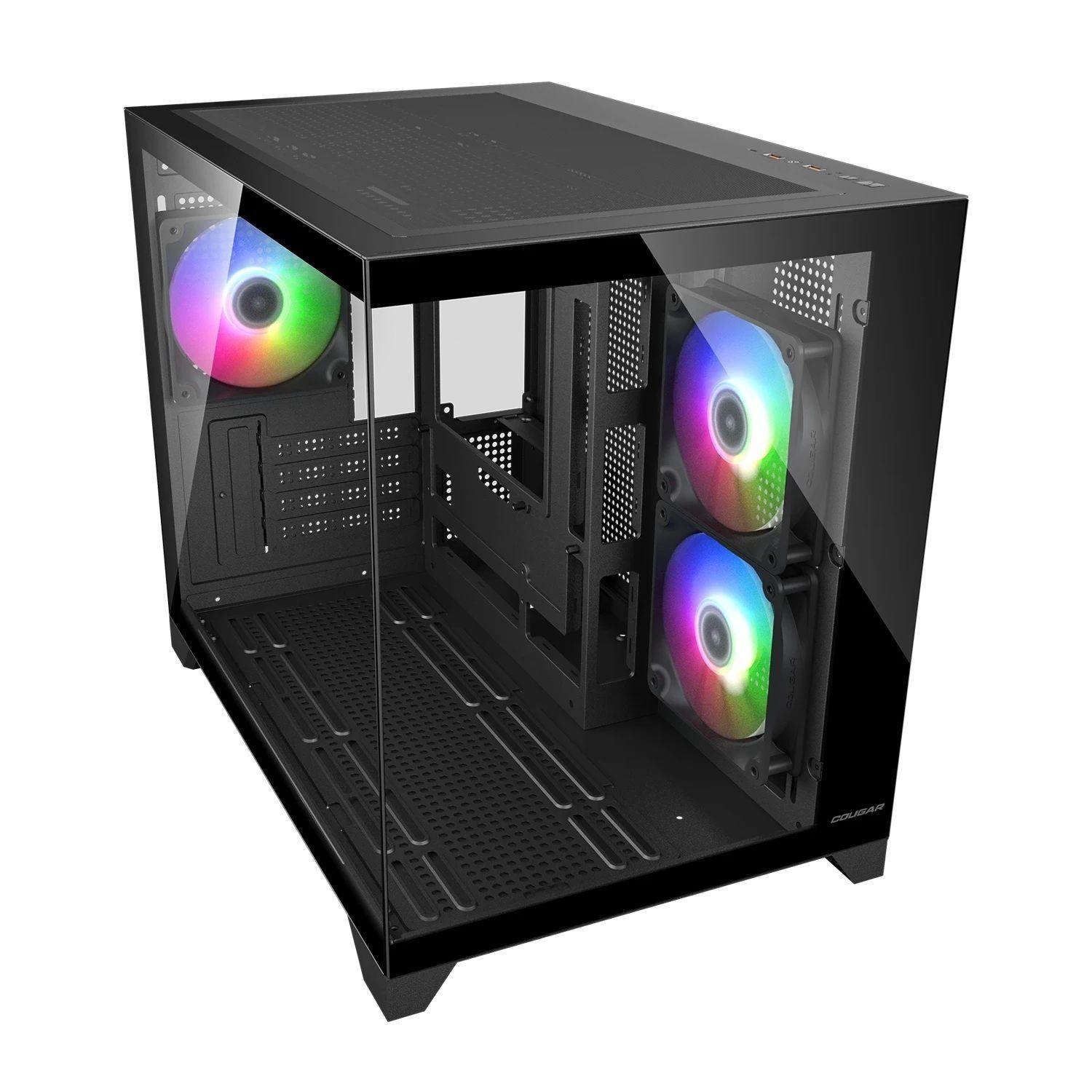 Gabinete Gamer Cougar Fv150 Mini Rgb Black 3 Ventiladores-3