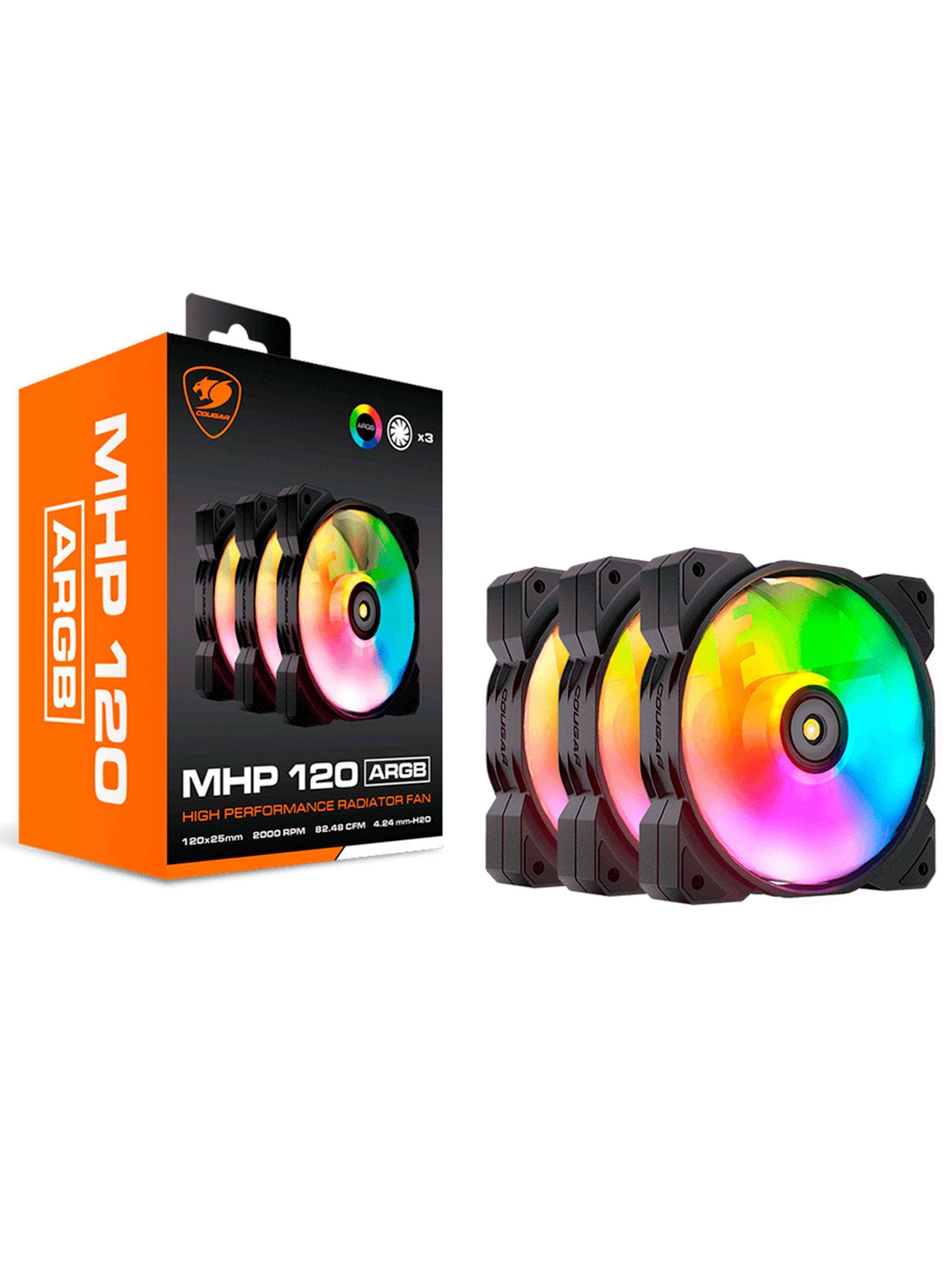 Pack de 3 Ventiladores gamer Cougar MHP 120 ARGB-0